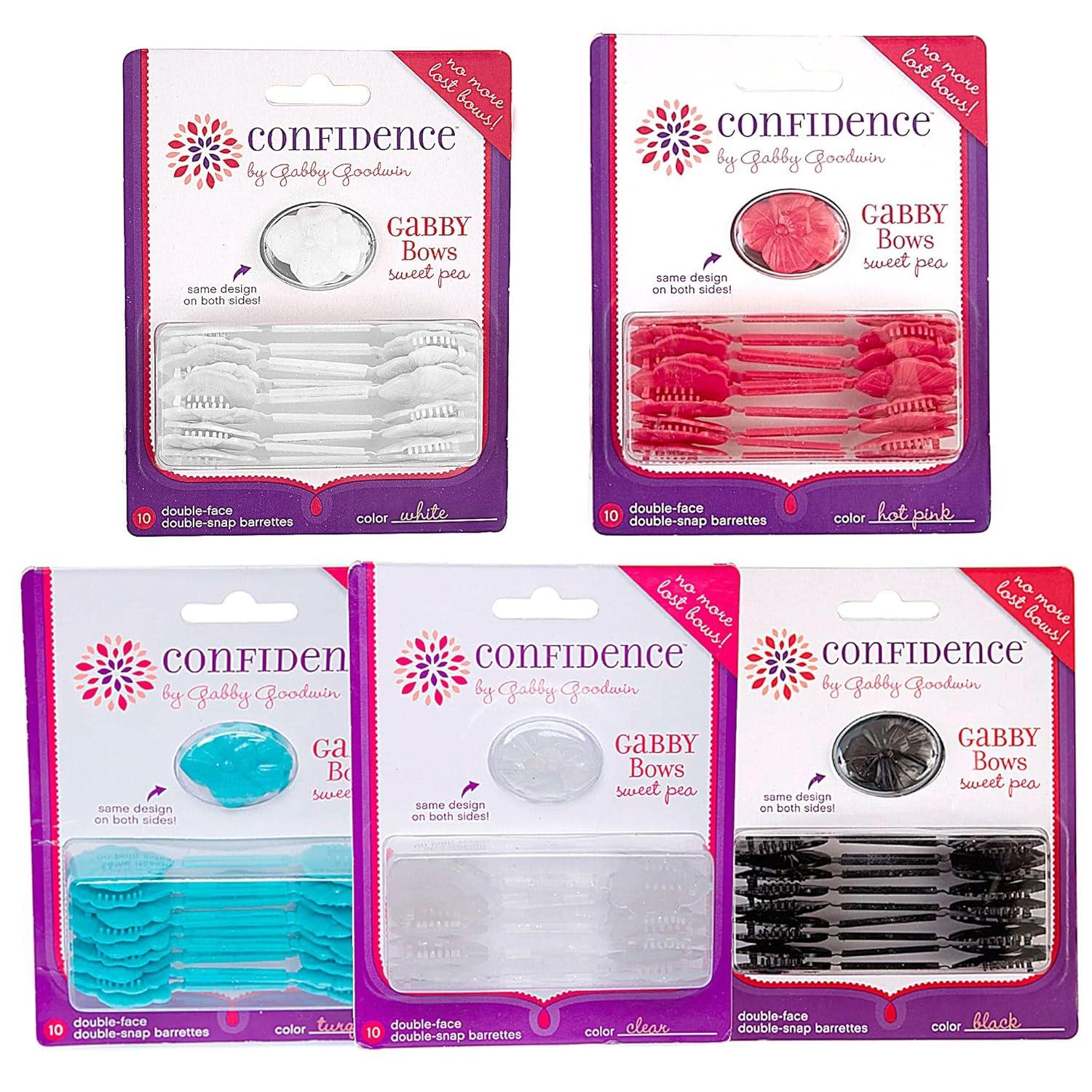 imageConfidence  GaBBY Bow Sweet Pea Design  Patented NonSlip Barrettes  50 Pack 5 Flower ColorsAssorted