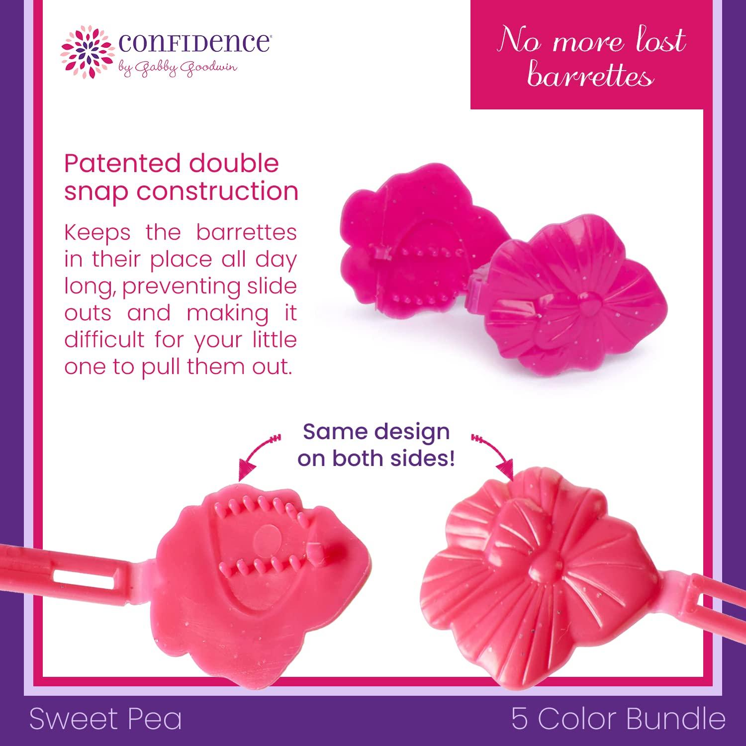 imageConfidence  GaBBY Bow Sweet Pea Design  Patented NonSlip Barrettes  50 Pack 5 Flower ColorsAssorted