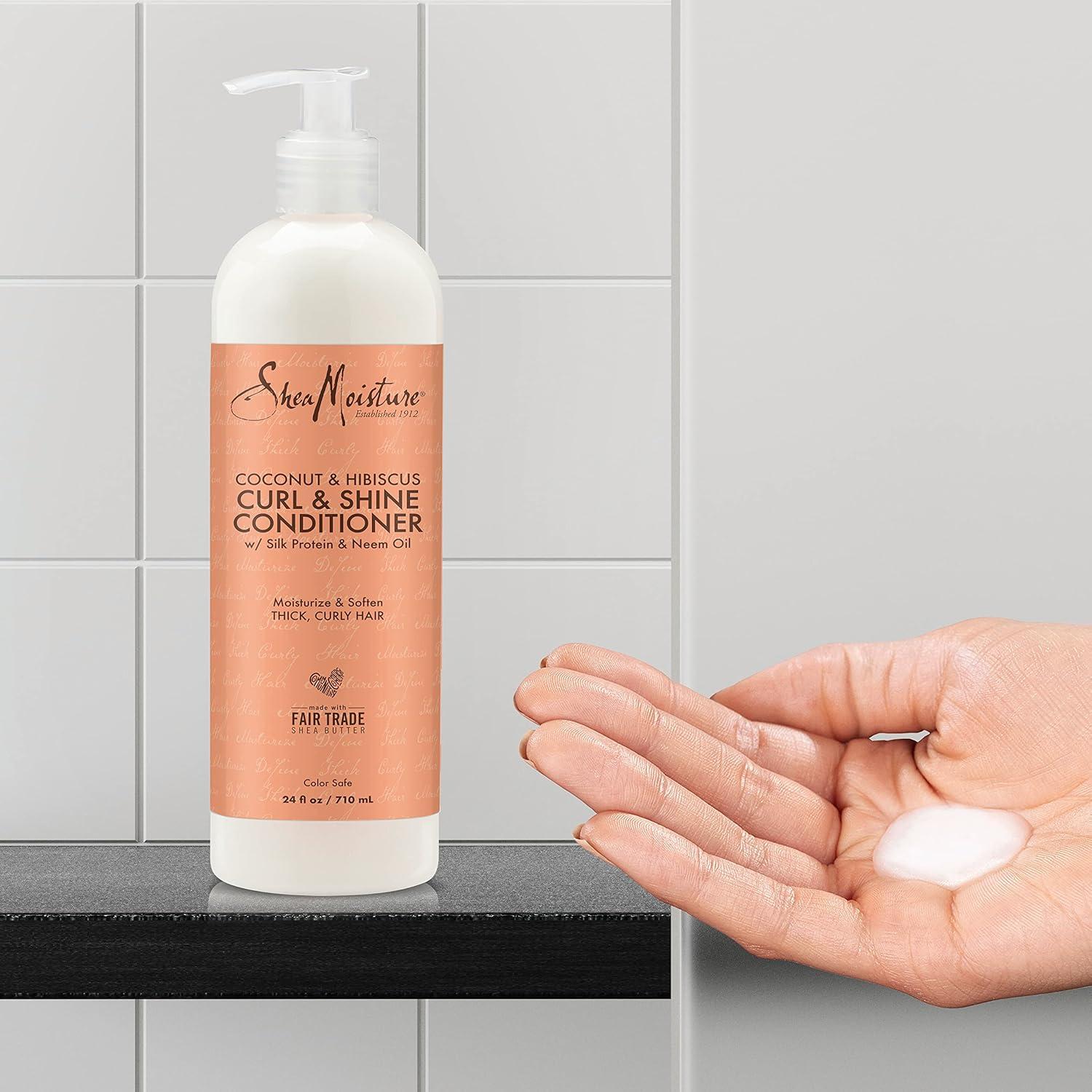 imageShea Moisture Curl ampamp Shine Conditioner Coconut ampamp Hibiscus for Thick Curly Hair to Moisturize ampamp Soften 24 oz