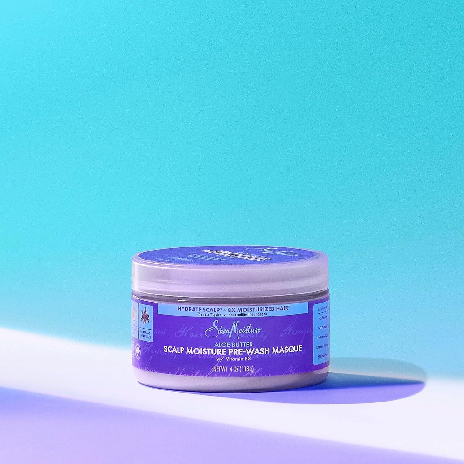 imageSheaMoisture Aloe Butter ampamp Vitamin B3 PreWash Masque  Boosts Hydration for Moisturized Hair and Scalp 4ozHair Masque