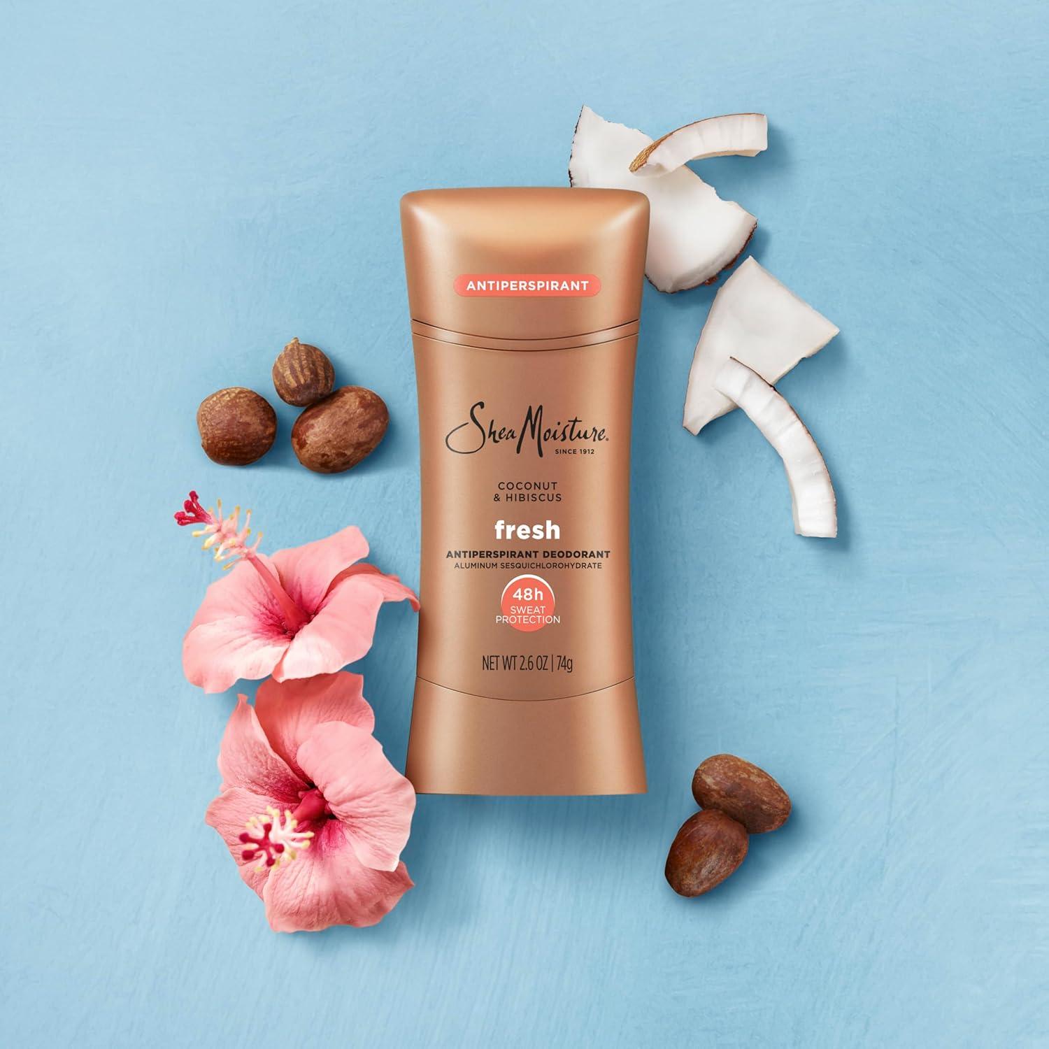 imageSheaMoisture Antiperspirant Deodorant Stick Fresh Coconut ampamp Hibiscus 2 Count for 48HR Sweat ampamp Odor Protection with No Parabens ampamp No Mineral Oil 26 oz