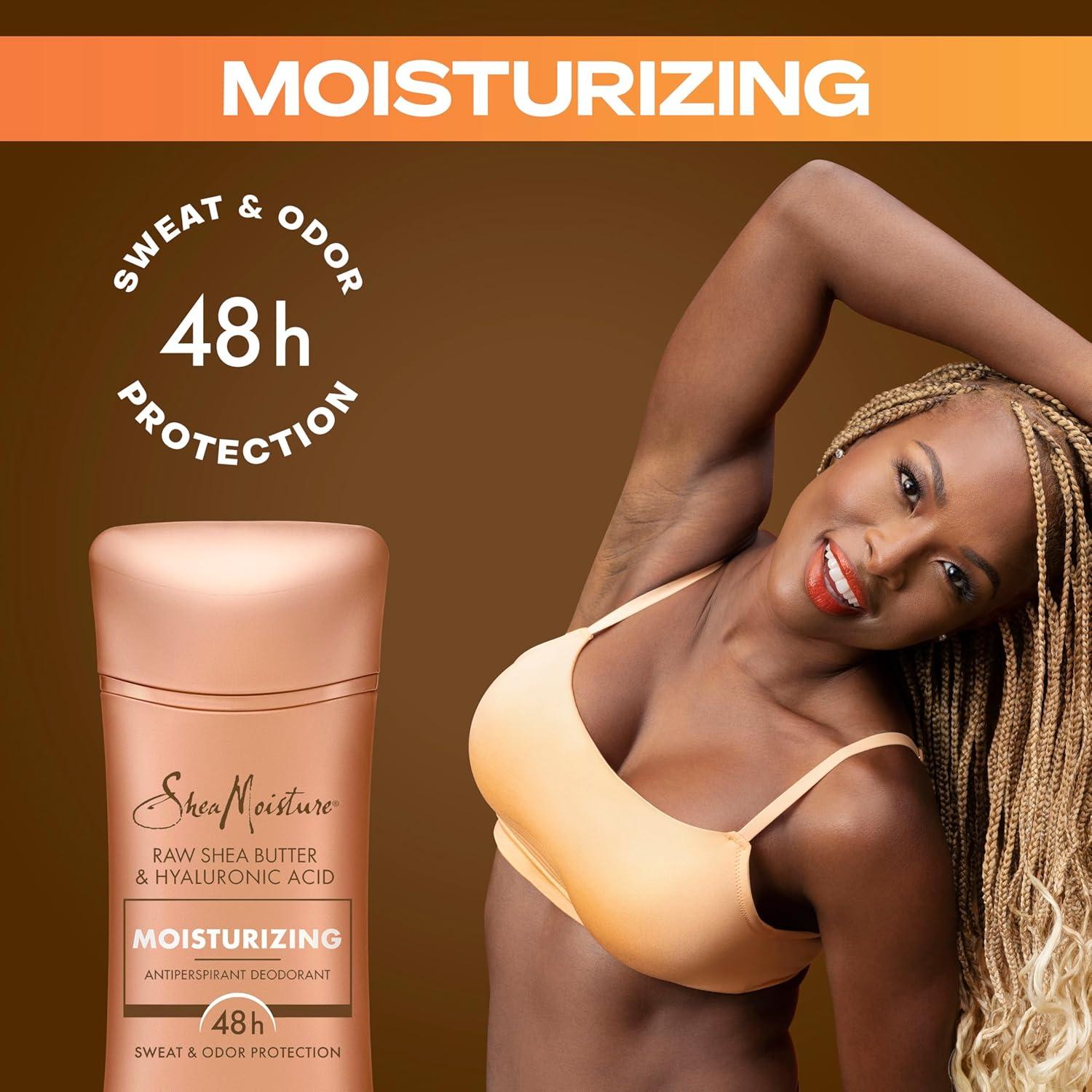imageSheaMoisture Antiperspirant Deodorant Stick Moisturizing Raw Shea Butter ampamp Hyaluronic Acid 2 Count for 48HR Sweat ampamp Odor Protection with No Parabens ampamp No Mineral Oil 26 oz