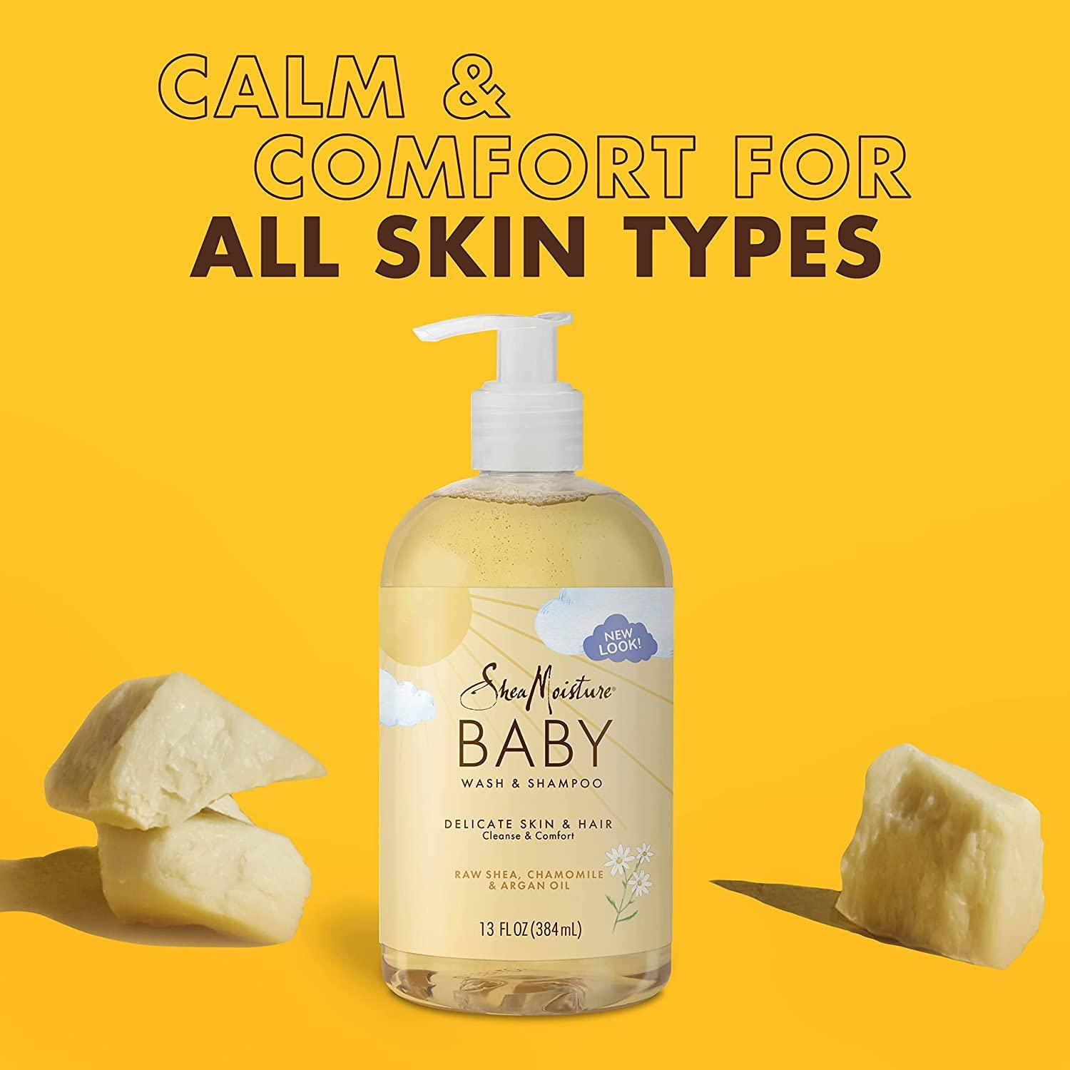 imageSheaMoisture Baby Wash ampamp Shampoo for All Skin Types Raw Shea Chamomile ampamp Argan Oil Baby Wash and Shampoo with Frankincense ampamp Myrrh to Help Cleanse 13 oz Gold Packaging may varyChamomile  Argan
