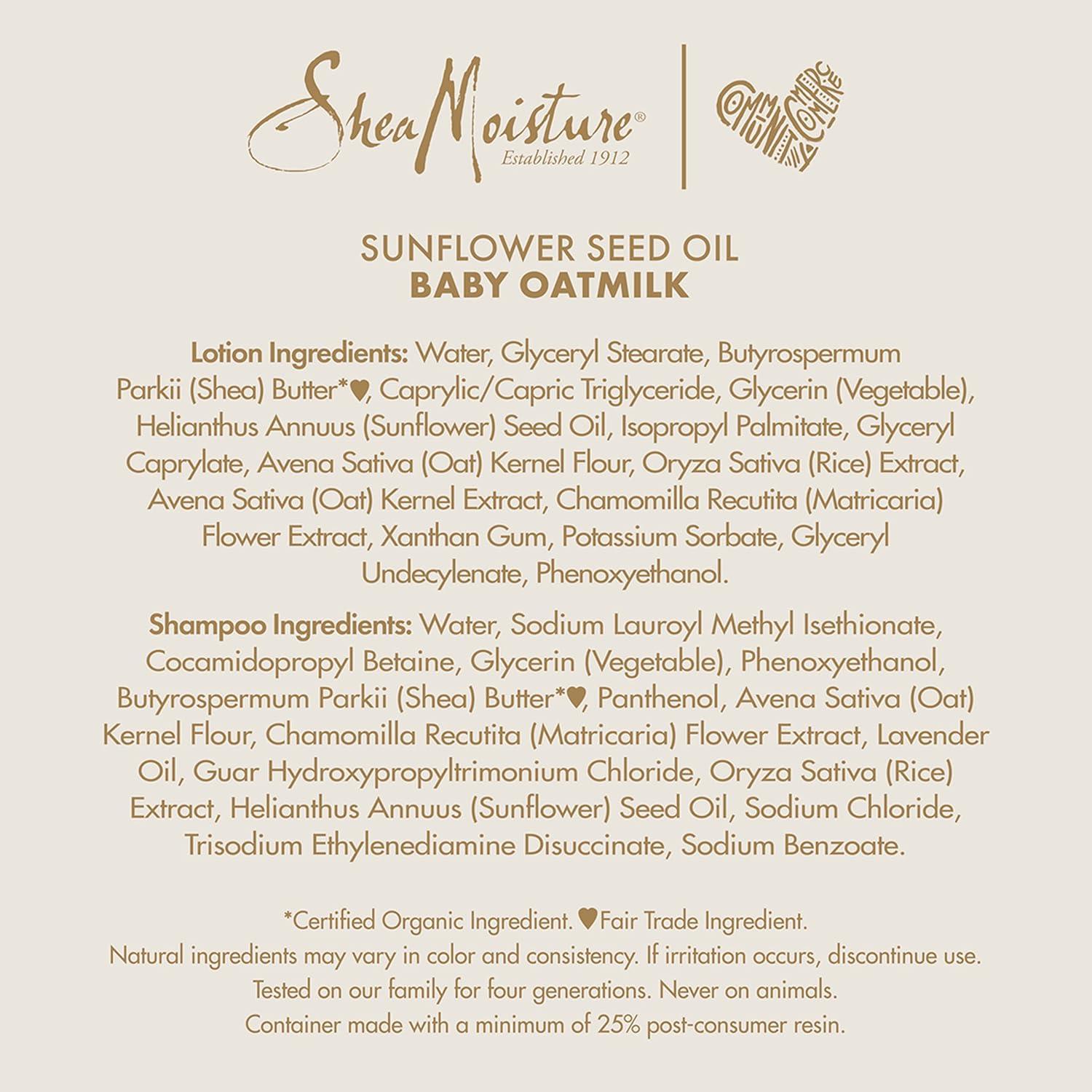 imageSheaMoisture Baby Wash and Shampoo 21 oz 2 Count  Oat Milk and Rice Water Care with Shea Butter for Sensitive and Dry Skin Hypoallergenic Sulfate and Paraben Free Fragrance Free