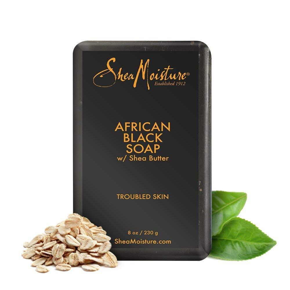 imageSheaMoisture Bar Soap 6 Count for Troubled Skin African Black Soap Cleanser with Shea Butter 8 ozFragranced