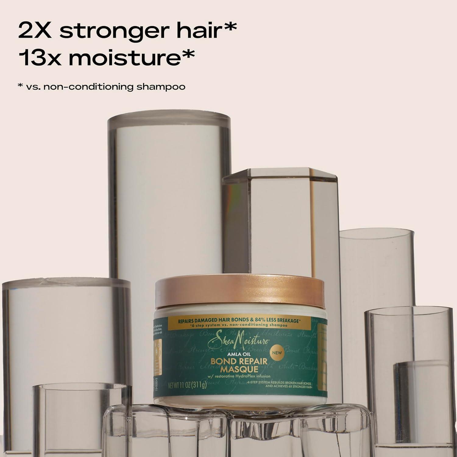 imageSheaMoisture Bond Repair Shampoo Conditioner LeaveIn ampamp Masque 4 Pk Alma Oil to Strengthen Hair with Restorative HydroPlex Infusion