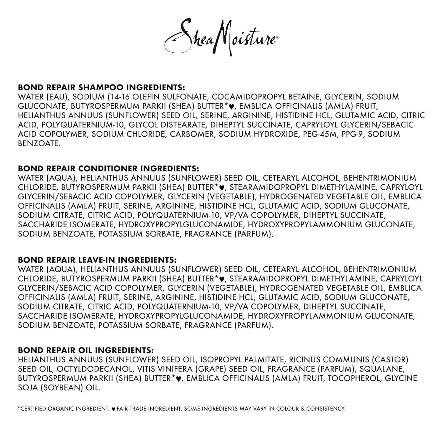 imageSheaMoisture Bond Repair Shampoo Conditioner LeaveIn ampamp Oil 4 Pk Alma Oil to Strengthen Hair with Restorative HydroPlex Infusion