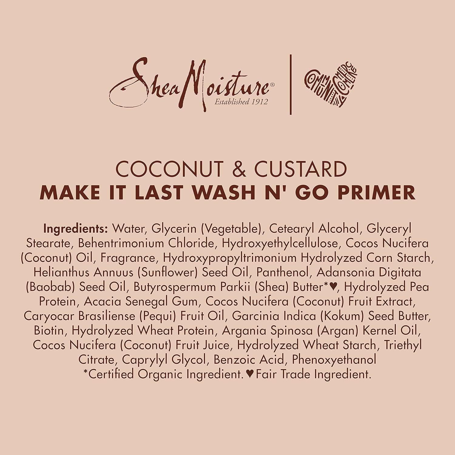 imageSheaMoisture Coconut Custard Curl Defining Cream  Make It Last Wash N Go Primer Enhancer ampamp Detangler for Wavy ampamp Curly Hair Organic Shea Butter 103 Oz103 Fl Oz Pack of 1
