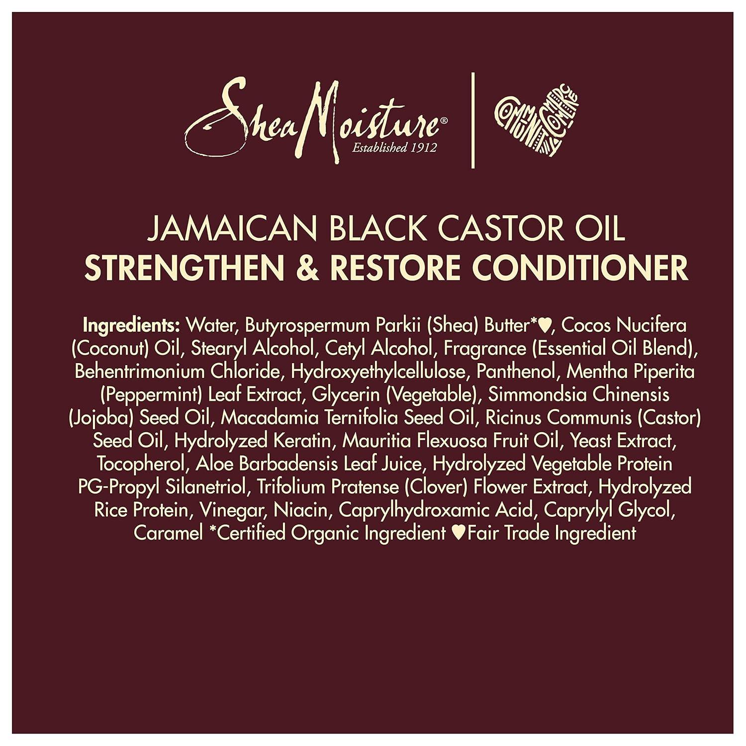 imageSheaMoisture Conditioner 100 Pure Jamaican Black Castor Oil to Intensely Smooth and Nourish Hair with Shea Butter Peppermint and Apple Cider Vinegar 13 oz13 Fl Oz Pack of 1