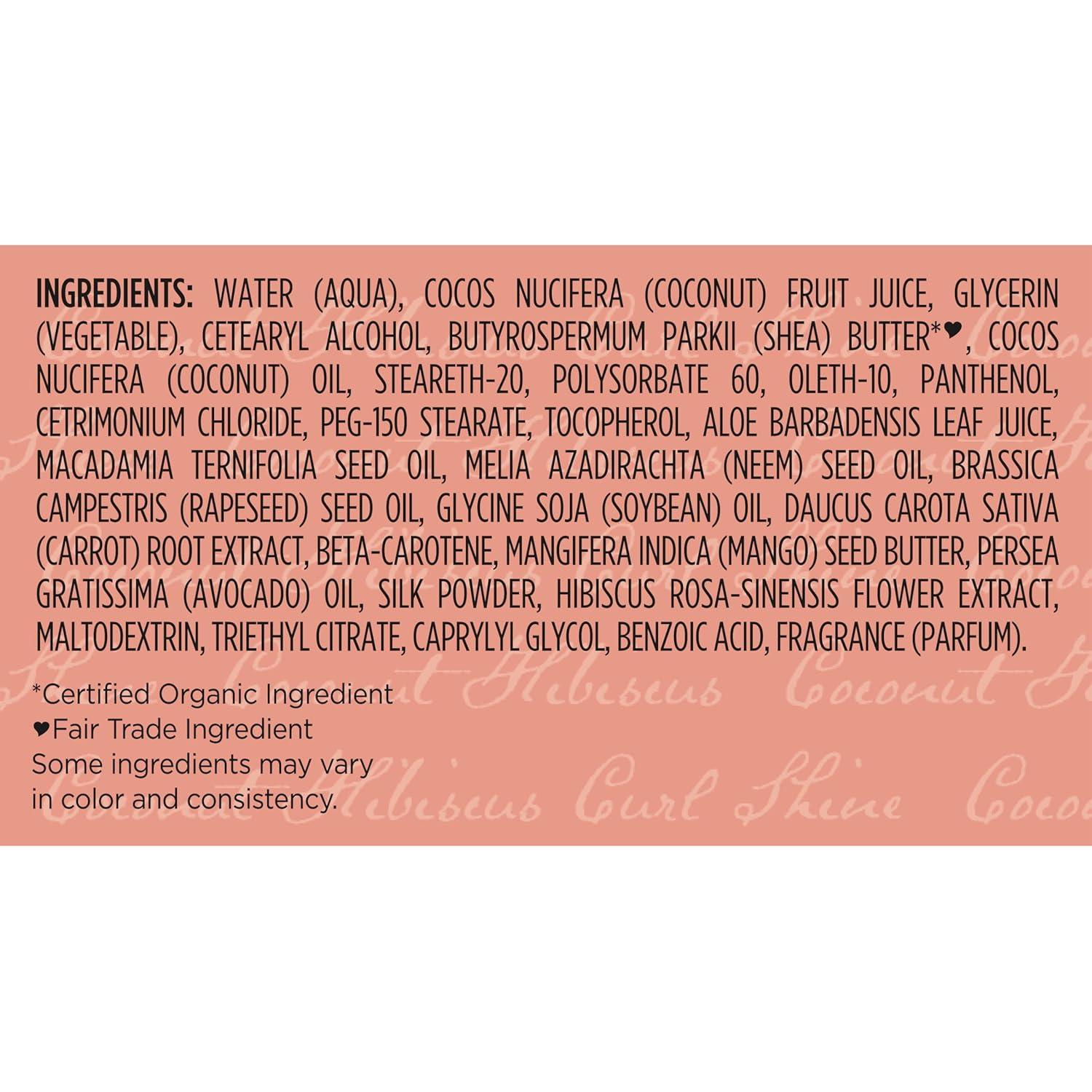 imageSheaMoisture Curl Enhancing Smoothie Hair Cream Coconut and Hibiscus for Thick Curly Hair Sulfate Free and Paraben Free Curl Cream 20 ozCoconut and Hibiscus