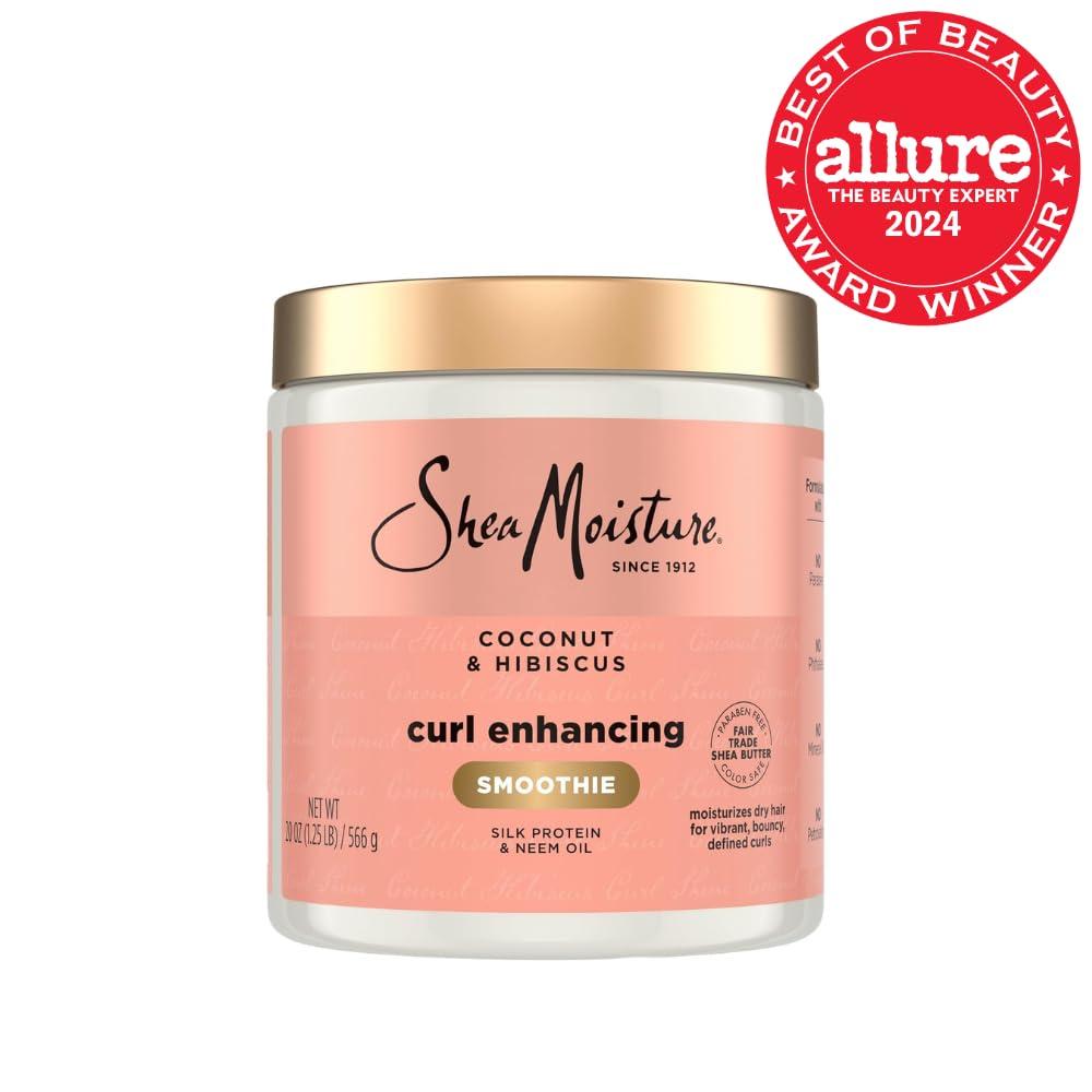 imageSheaMoisture Curl Enhancing Smoothie Hair Cream Coconut and Hibiscus for Thick Curly Hair Sulfate Free and Paraben Free Curl Cream 20 ozHibiscus