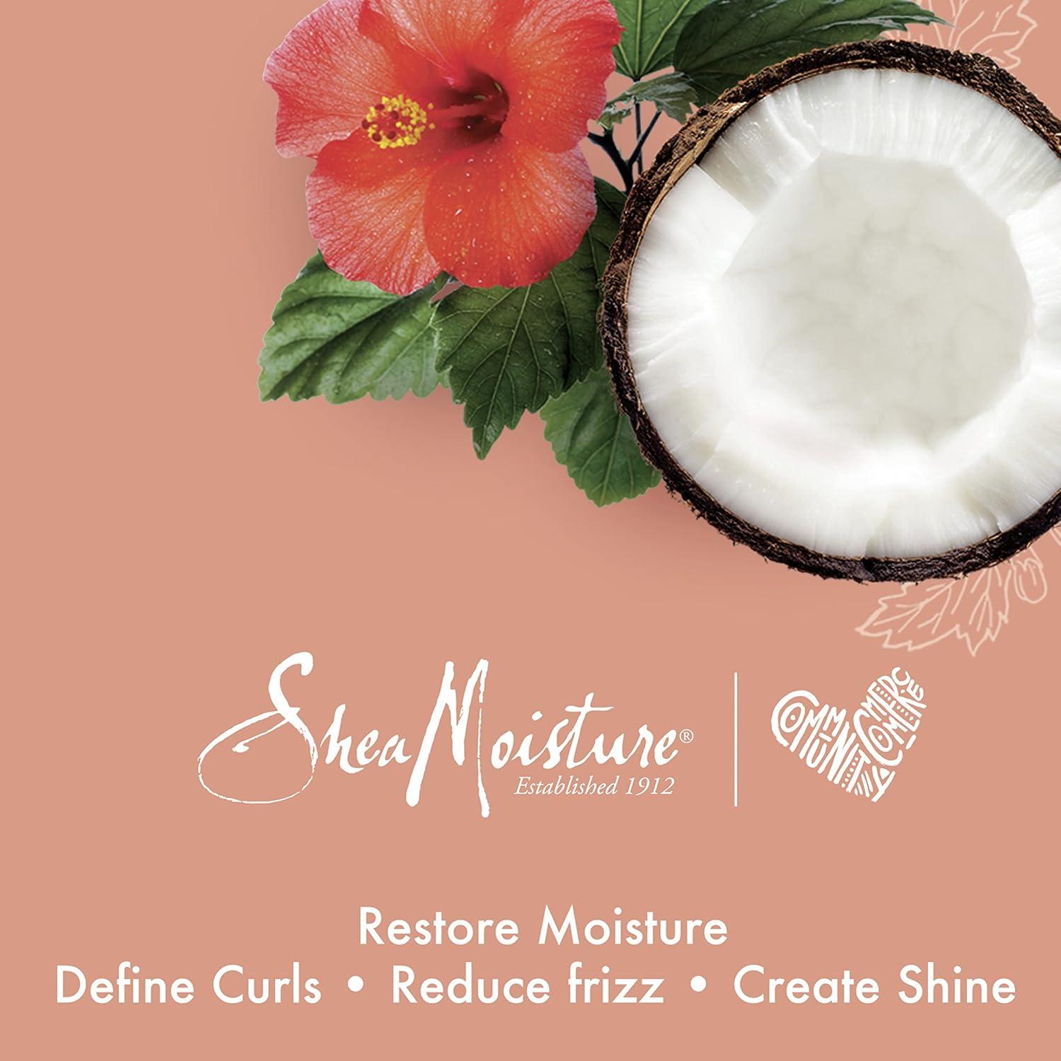 imageSheaMoisture Curl Enhancing Smoothie Hair Cream Coconut and Hibiscus for Thick Curly Hair Sulfate Free and Paraben Free Curl Cream 20 ozHibiscus