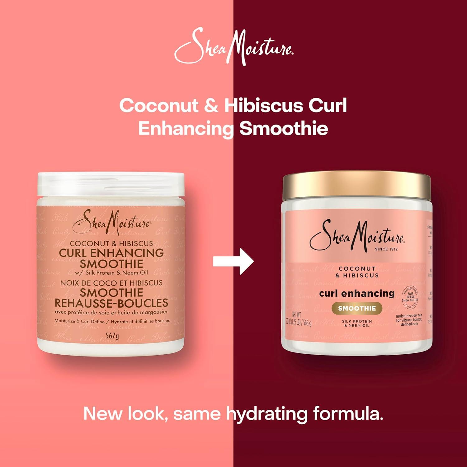 imageSheaMoisture Curl Enhancing Smoothie Hair Cream Coconut and Hibiscus for Thick Curly Hair Sulfate Free and Paraben Free Curl Cream 20 ozHibiscus