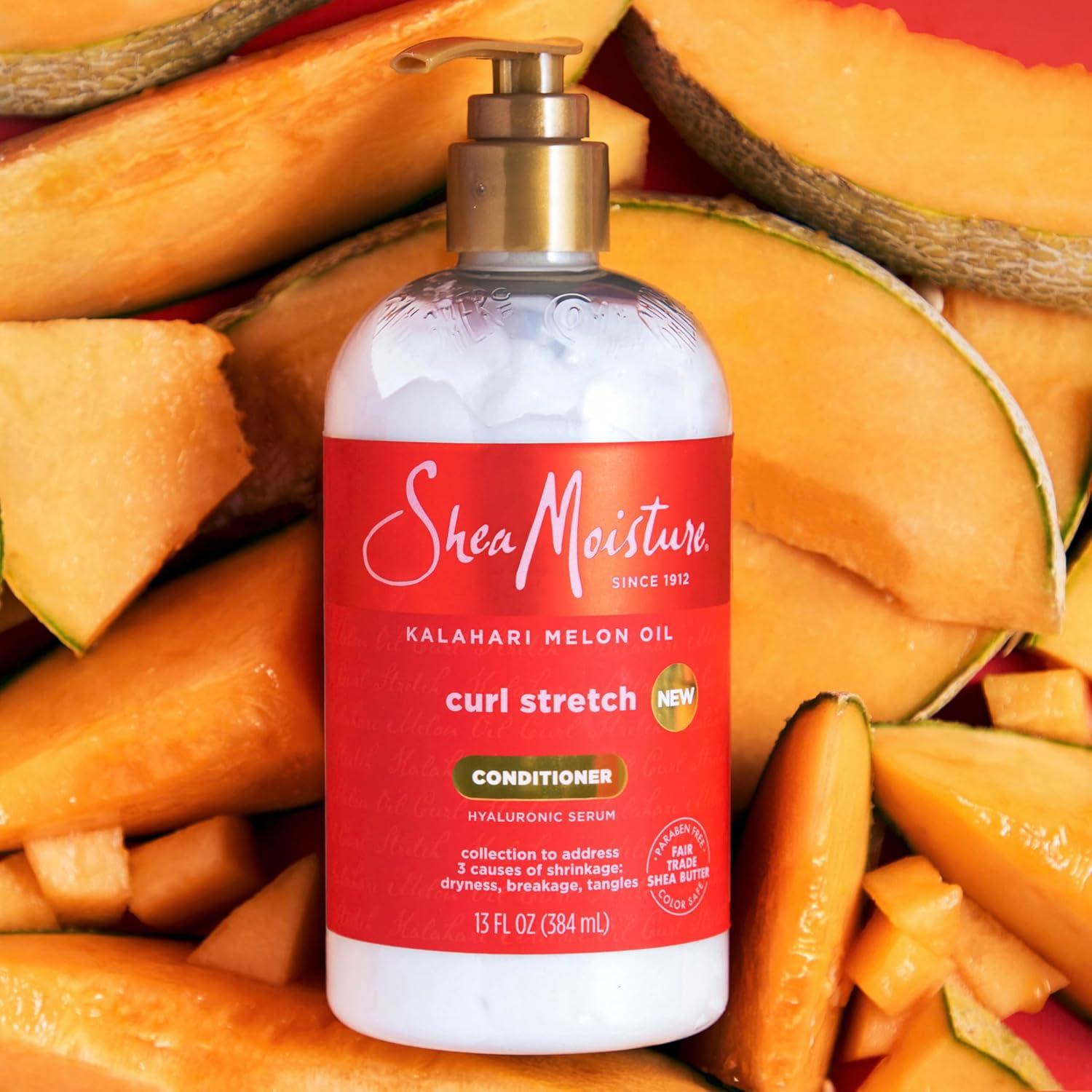 imageSheaMoisture Curl Stretch Conditioner Kalahari Melon Oil Infused with Hyaluronic Serum Hydration Hero Deeply Moisturizes and Repairs Damage for Easy Detangling and Styling 13 Fl Oz