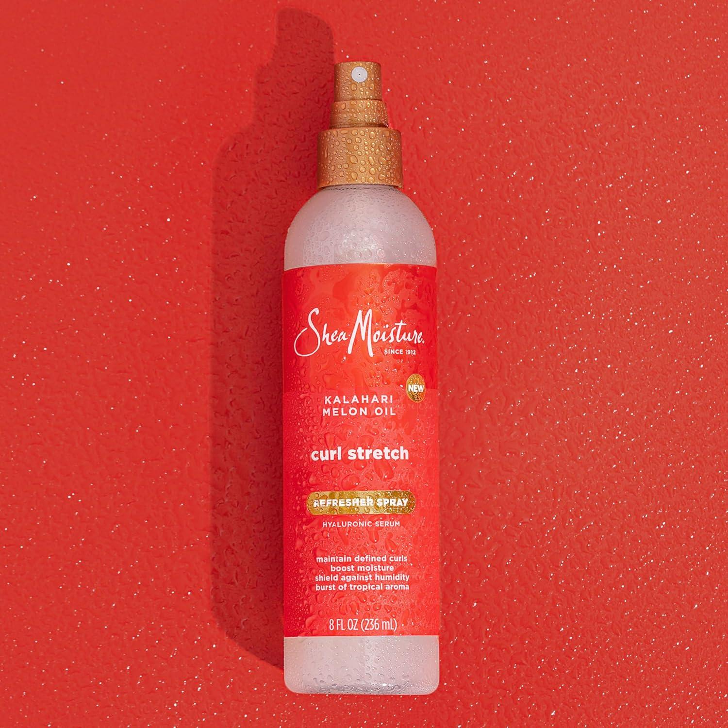 imageSheaMoisture Curl Stretch Refresher Spray Kalahari Melon Oil and Marula Oil Between Wash Style Stretcher Boosts Hydration Fights Humidity and Frizz with Hyaluronic Serum 8 Fl Oz