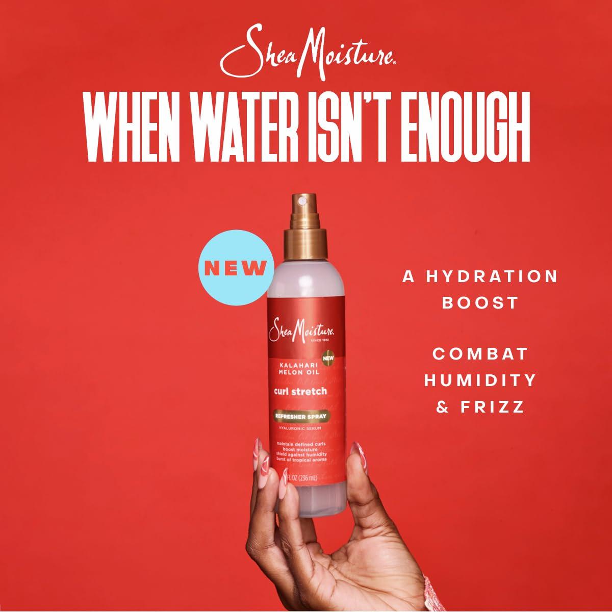 imageSheaMoisture Curl Stretch Shampoo Conditioner Volume Cream and Refresher Spray with Kalahari Melon Oil and Hyaluronic Serum  Hydrates Repairs Breakage Detangles Minimizes Shrinkage 4 Pack