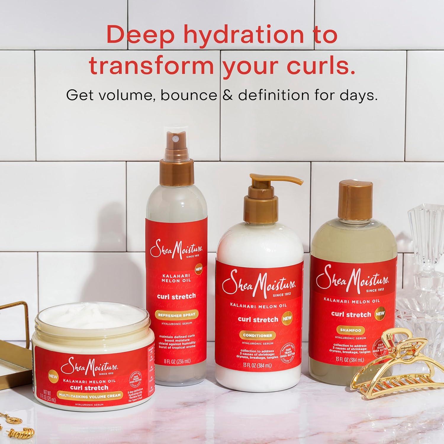 imageSheaMoisture Curl Stretch Shampoo Kalahari Melon Oil Infused with Hyaluronic Serum Cleanses and Hydrates for Strong and Soft Curls for Type 4 Hair 13 Fl Oz