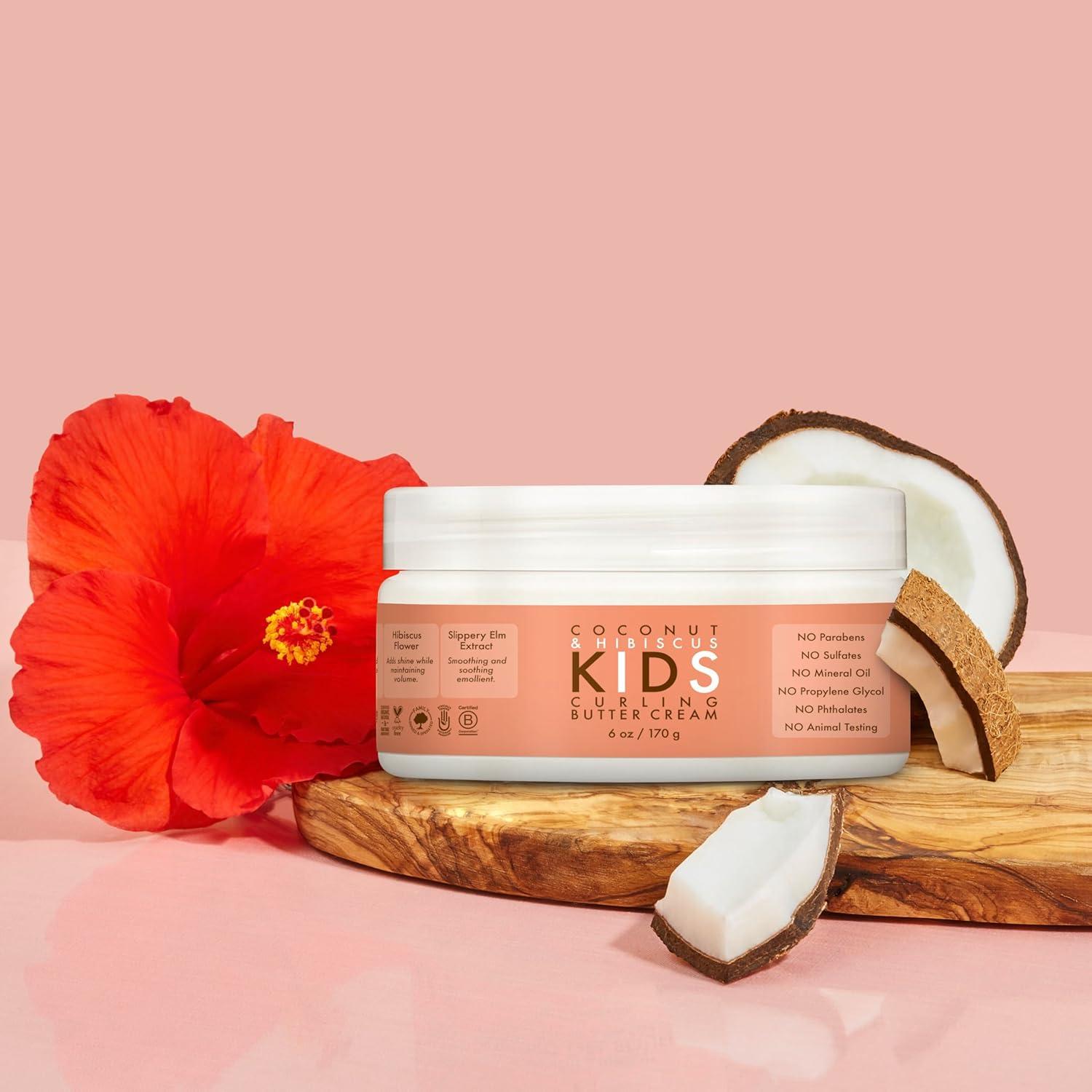 imageSheaMoisture Curling Styling Cream For Curl Definition Coconut ampamp Hibiscus Curl and Detangle Kids Hair 6 ozCoconut and Hibiscus