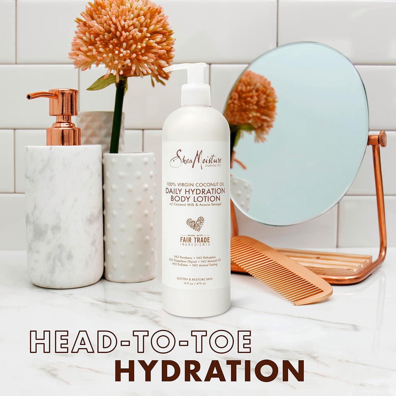 imageSheaMoisture Daily Hydration Body Lotion Moisturizer 100 Virgin Coconut Oil For All Skin Types Paraben Free 16 oz16 Fl Oz Pack of 1