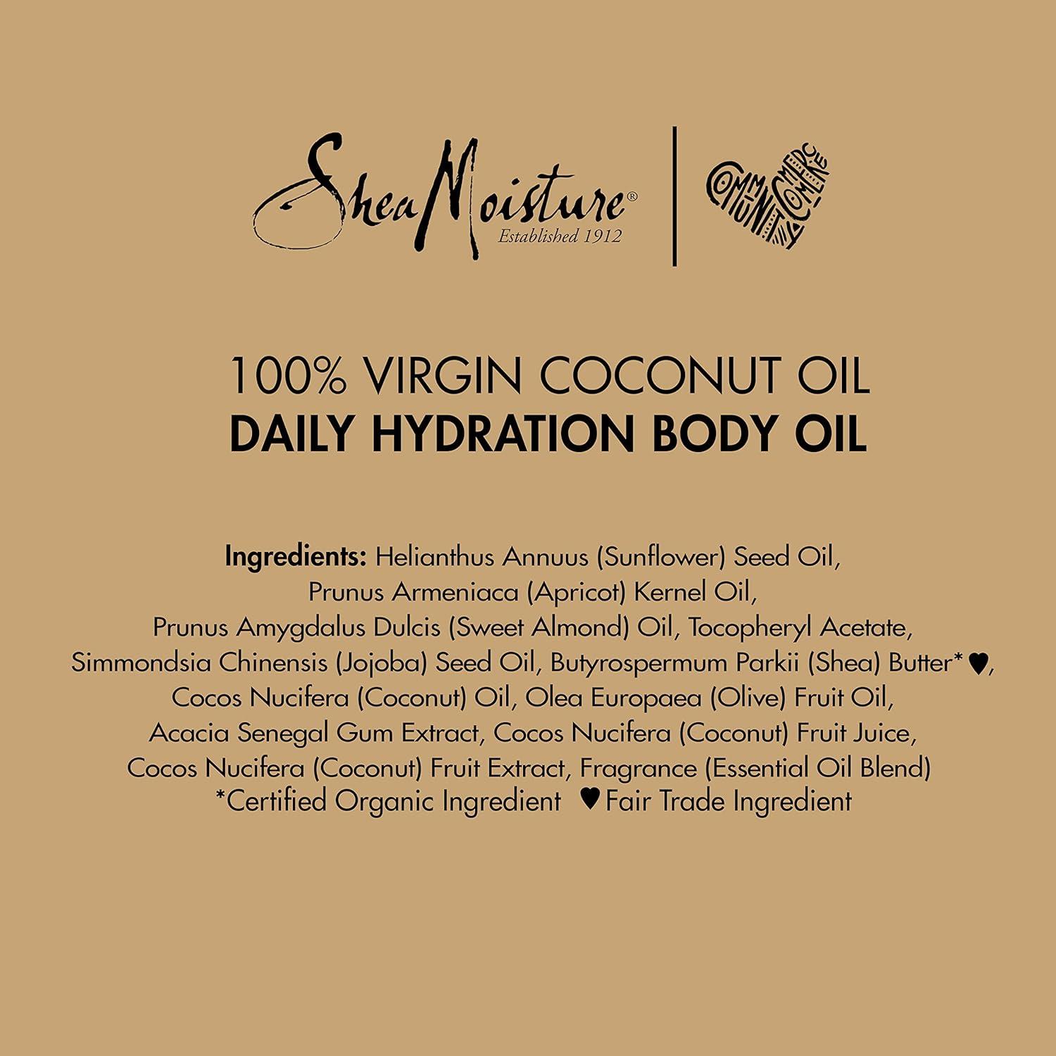 imageSheaMoisture Daily Hydration Body Oil Virgin Coconut Oil For Dry Skin Paraben Free 8 oz