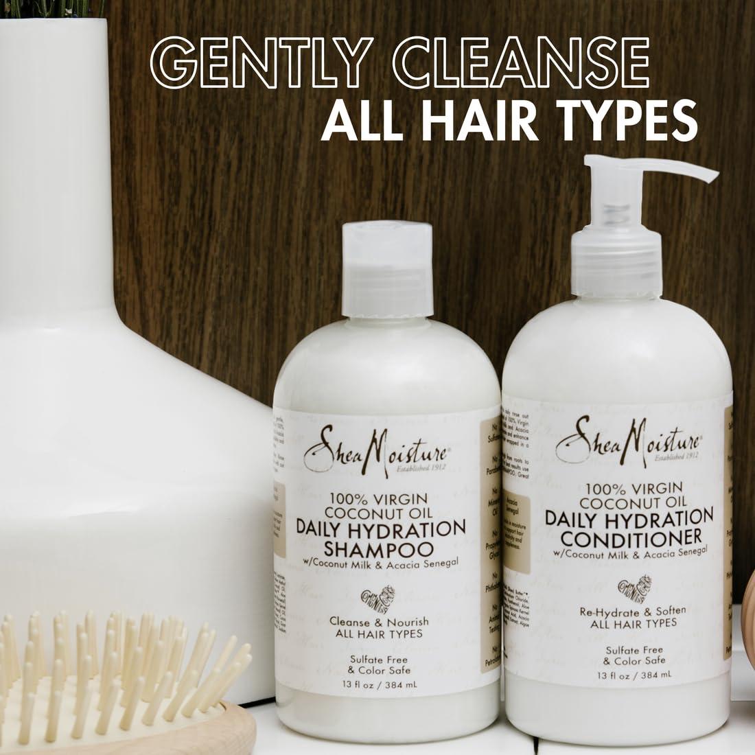 imageSheaMoisture Daily Hydration Shampoo 100 Virgin Coconut Oil for All Hair Types SulfateFree 13 oz13 Ounce Pack of 1
