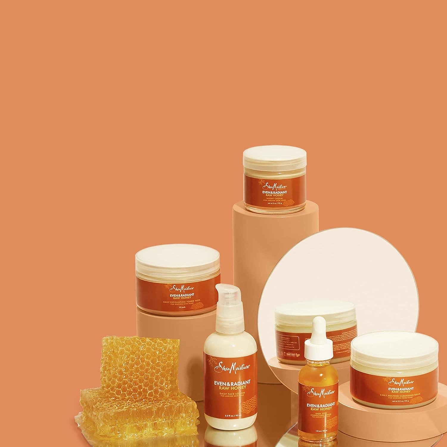 imageSheaMoisture Even and Radiant Face Pads For Uneven Skin Tone and Dark Spots Daily Exfoliating Toner Pads With Raw Honey 30 Count