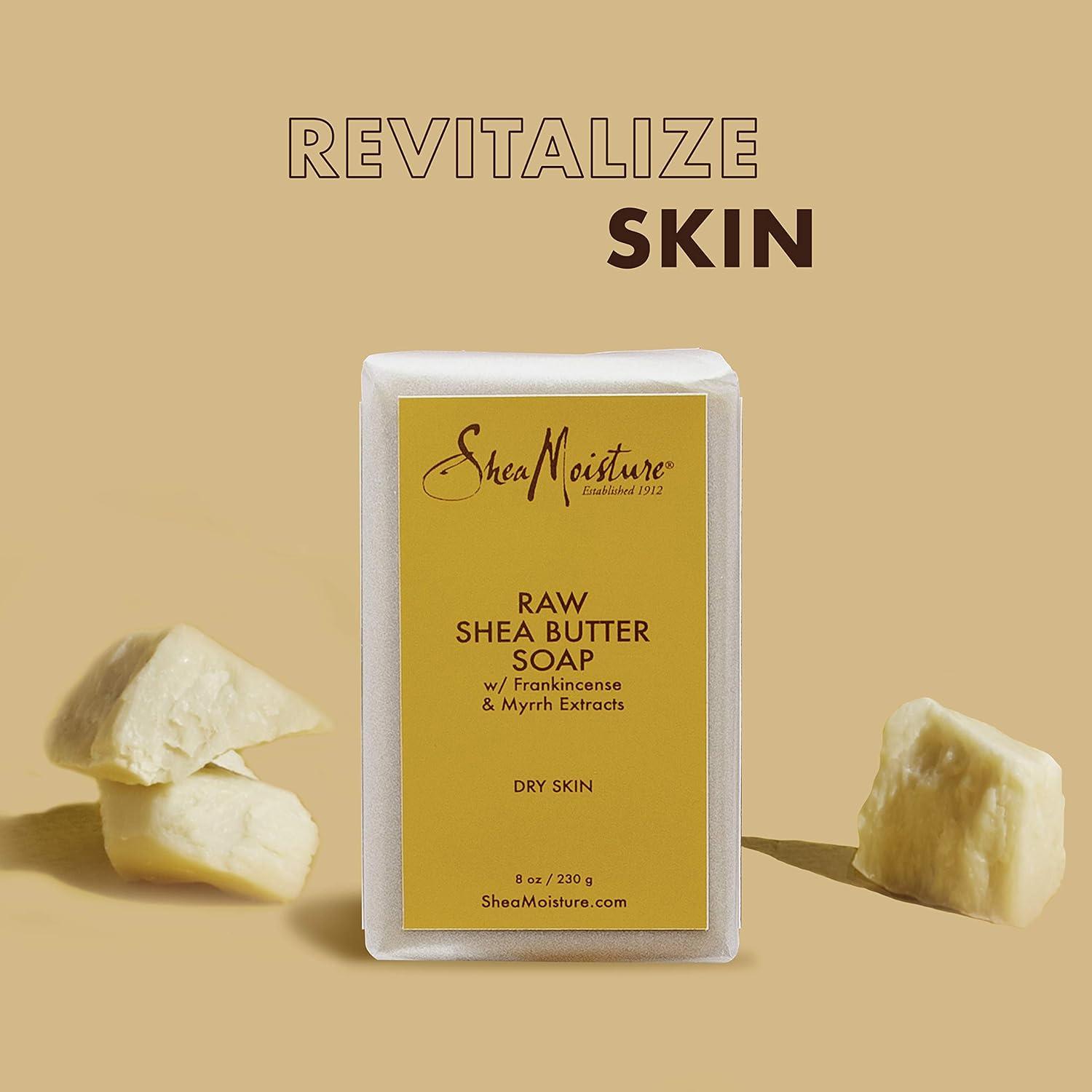 imageSheaMoisture Face and Body Bar Soap for Dry Skin with Paraben Free Raw Shea Butter Myrhh 8 Ounce Pack of 3Frankincense