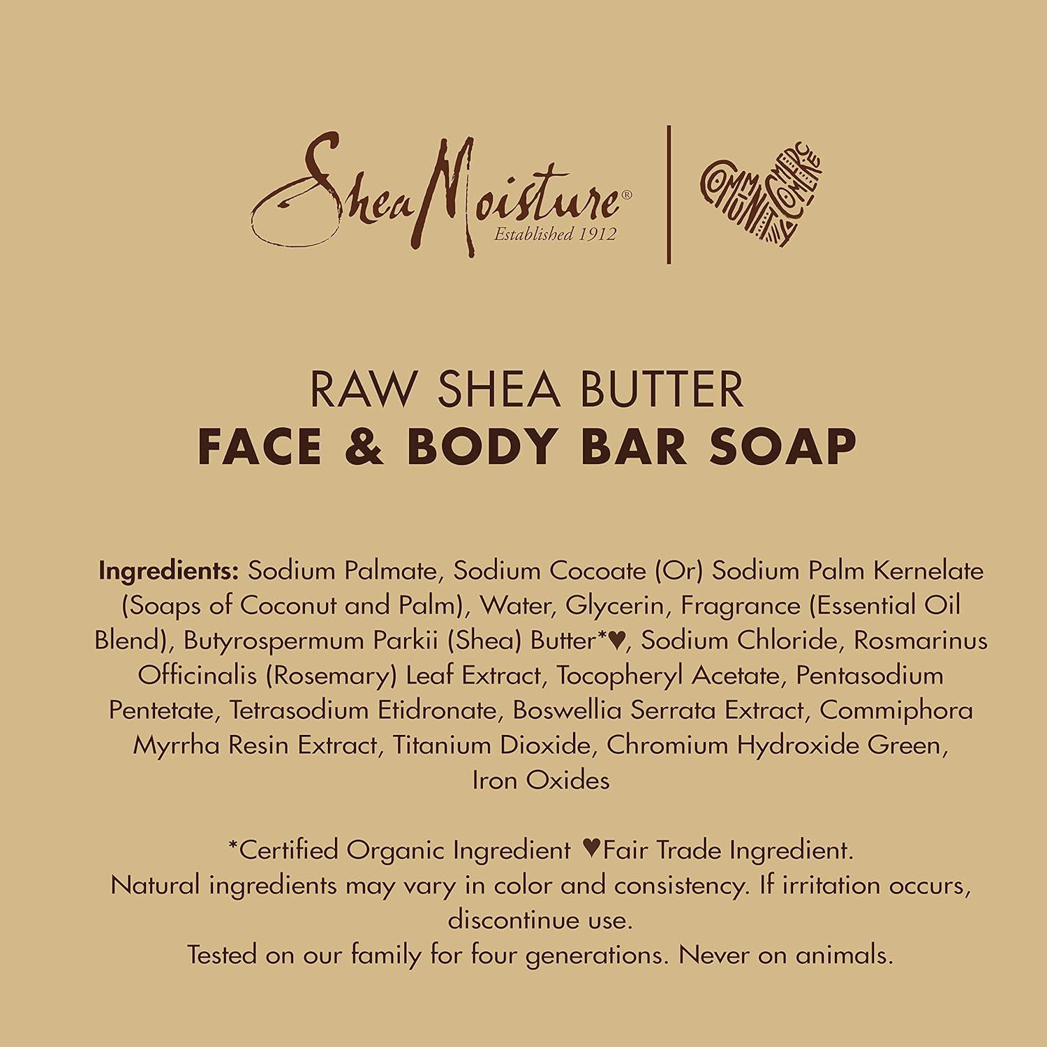 imageSheaMoisture Face and Body Bar Soap for Dry Skin with Paraben Free Raw Shea Butter Myrhh 8 Ounce Pack of 3Frankincense