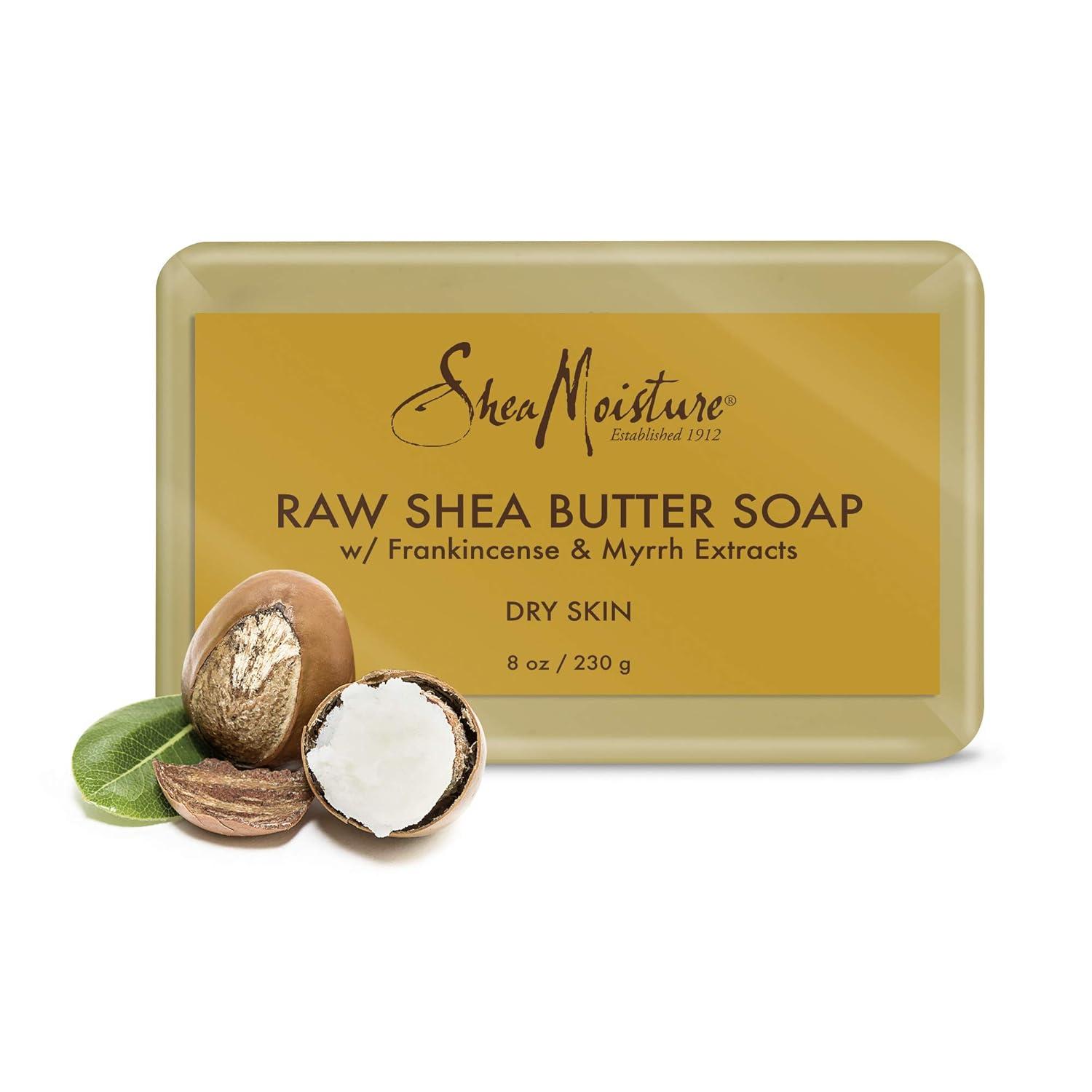 imageSheaMoisture Face and Body Bar Soap for Dry Skin with Paraben Free Raw Shea Butter Myrhh 8 Ounce Pack of 3Frankincense