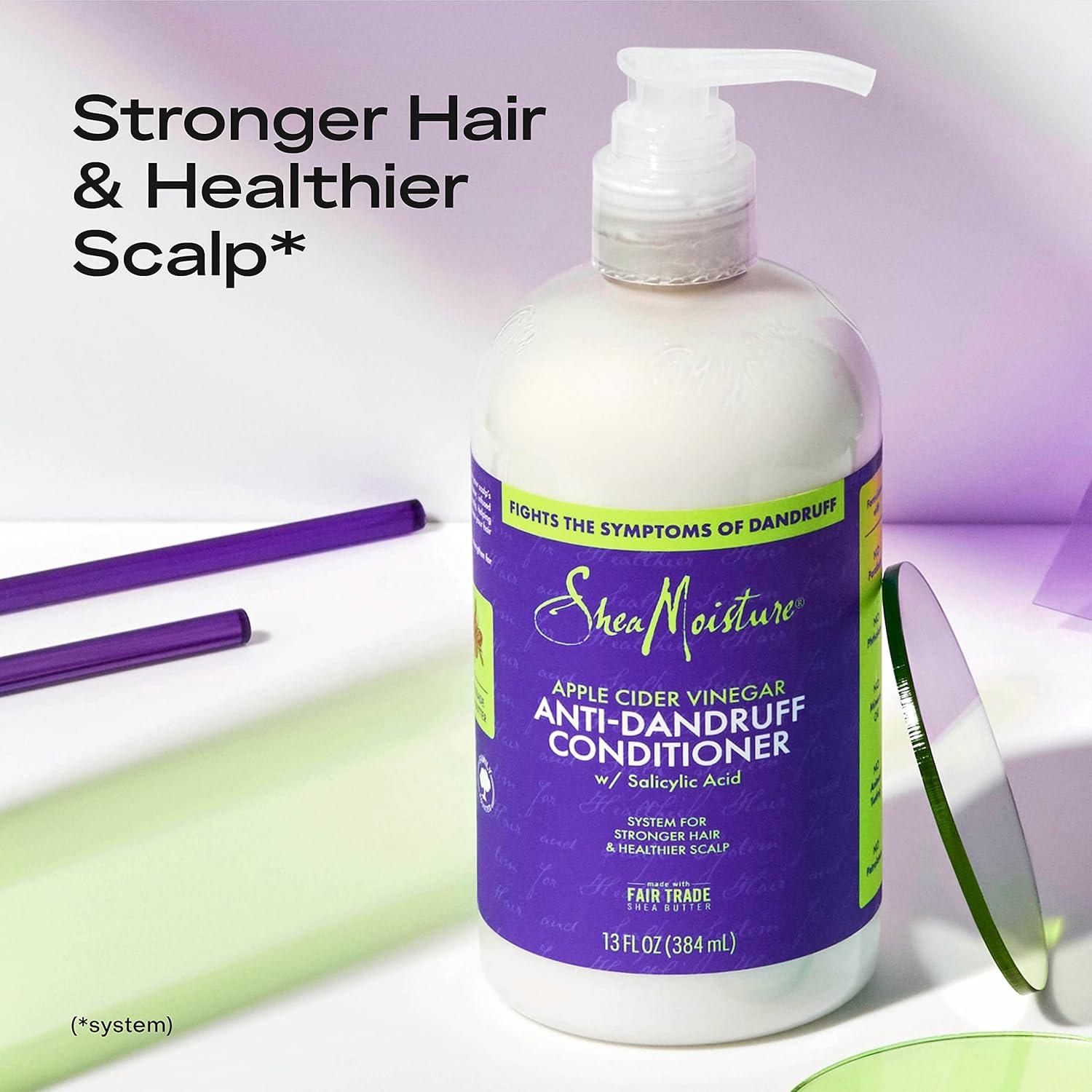 imageSheaMoisture Hair Care System AntiDandruff For Stronger Hair ampamp Healthier Scalp Conditioner Formulated With Apple Cider Vinegar And Fair Trade Shea Butter 13ozAntiDandruff
