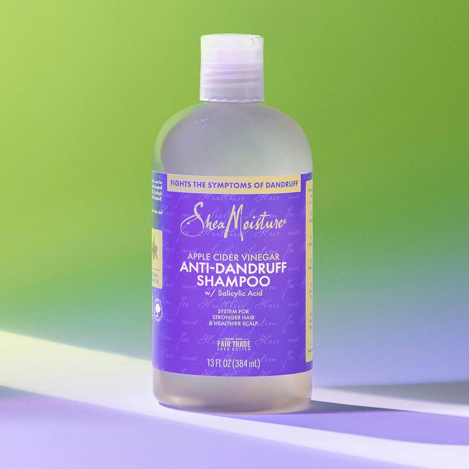 imageSheaMoisture Hair Care System AntiDandruff Shampoo For Stronger Hair ampamp Healthier Scalp Shampoo Formulated With Apple Cider Vinegar And Fair Trade Shea Butter 13oz
