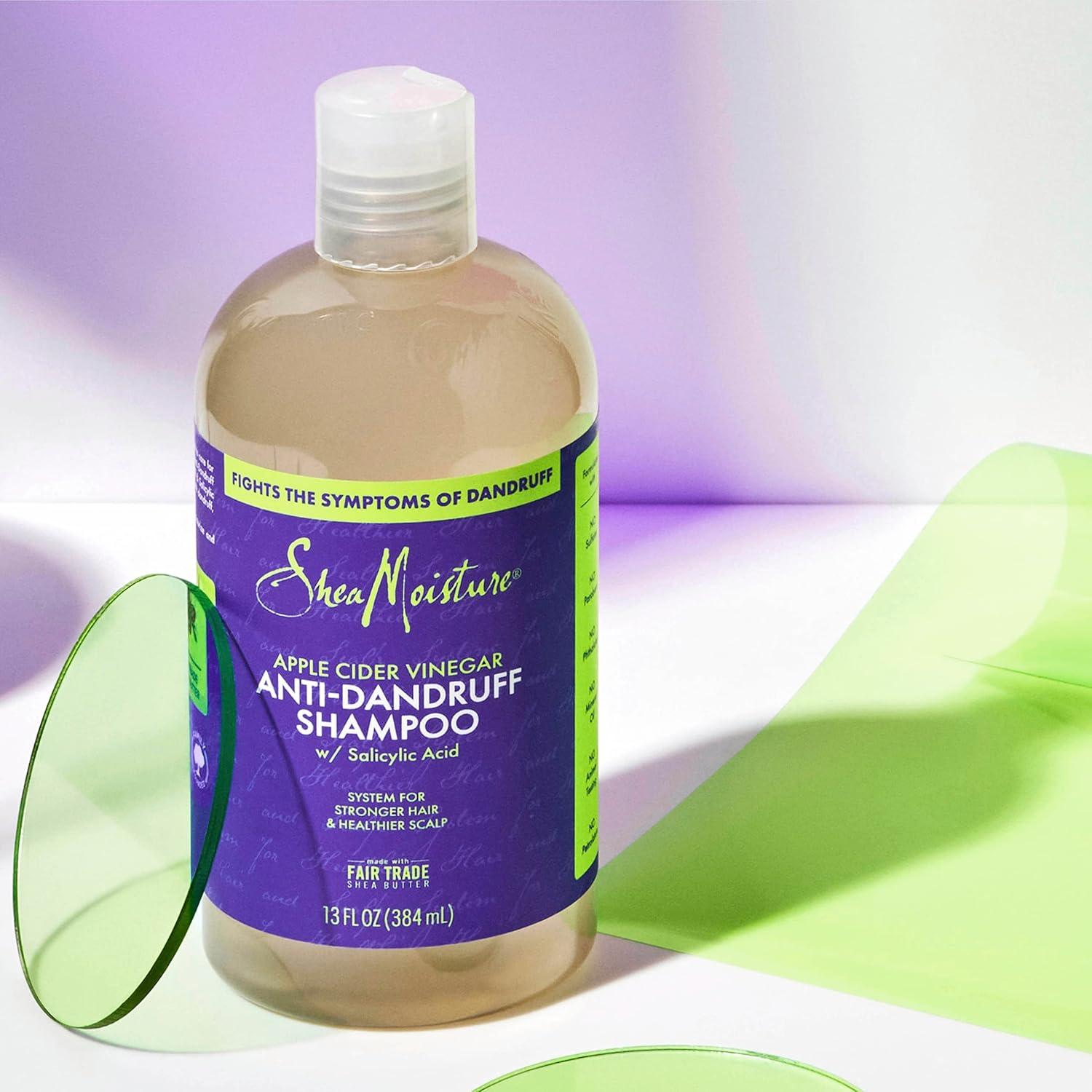 imageSheaMoisture Hair Care System AntiDandruff Shampoo For Stronger Hair ampamp Healthier Scalp Shampoo Formulated With Apple Cider Vinegar And Fair Trade Shea Butter 13oz