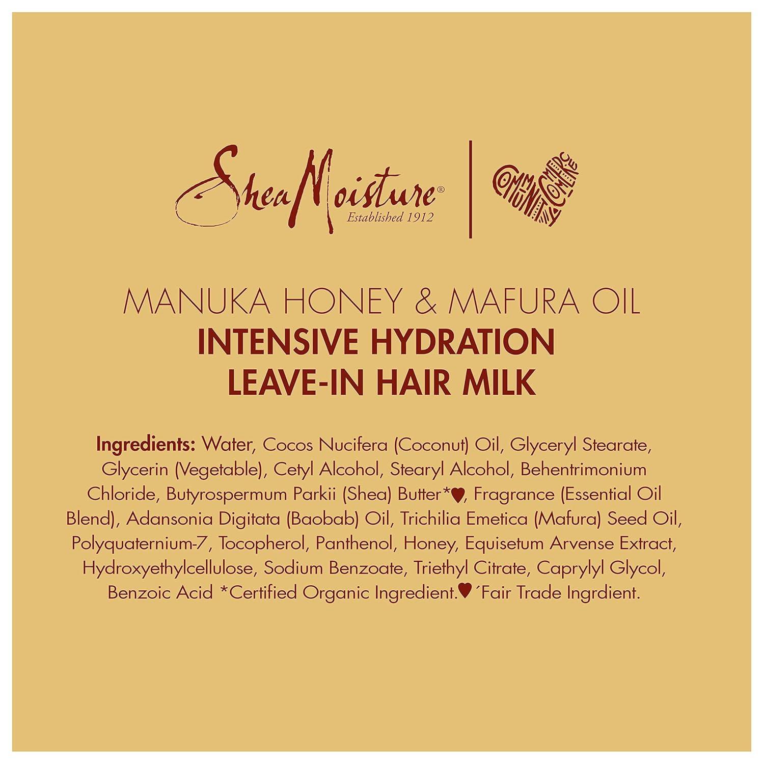 imageSheaMoisture Hydration Hair Milk Manuka Honey and Mafura Oil for Dry Hair to Hydrate and Style Hair 8 oz8 Fl Oz Pack of 1