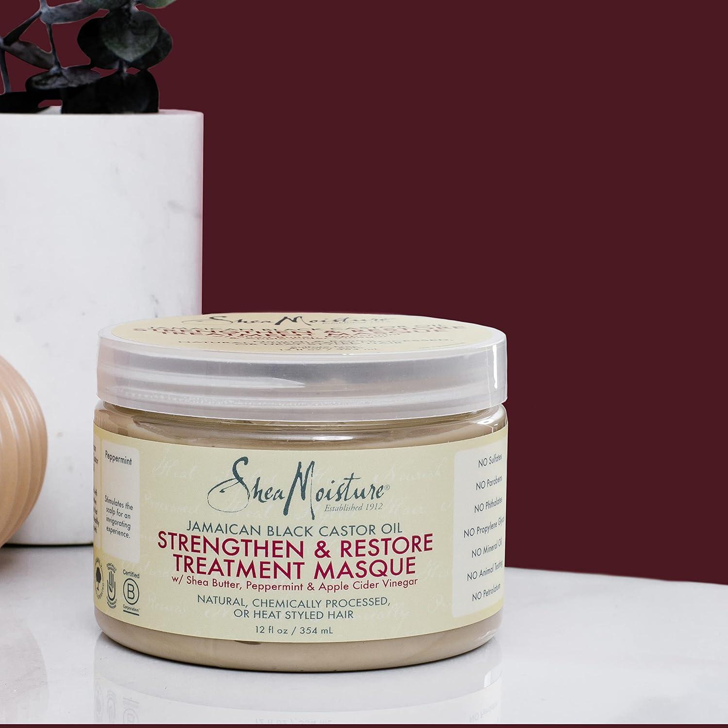 imageSheaMoisture Jamaican Black Castor Oil Treatment Masque Jamaican Black Castor Oil For Dry Hair Paraben Free Hair Mask 115 oz12 Ounce Pack of 1