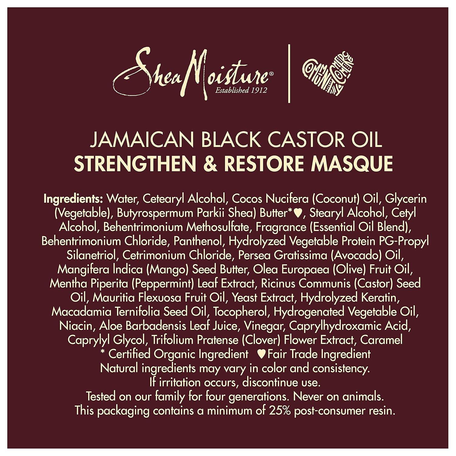 imageSheaMoisture Jamaican Black Castor Oil Treatment Masque Jamaican Black Castor Oil For Dry Hair Paraben Free Hair Mask 115 oz12 Ounce Pack of 1