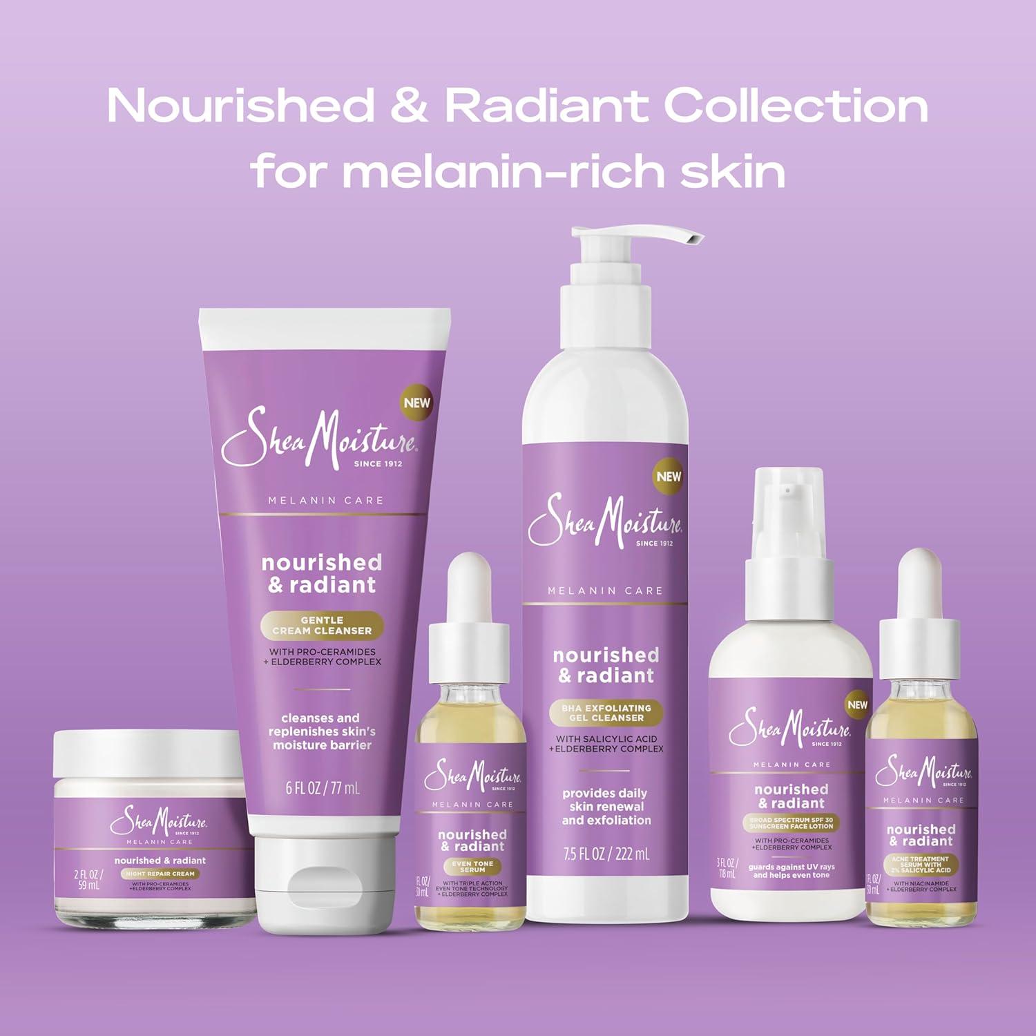 imageSheaMoisture Melanin Care Broad Spectrum SPF 30 Sunscreen Face Lotion Nourished ampamp Radiant for Protection Against UV Rays ampamp Even Tone with ProCeramides Elderberry Complex 3 oz