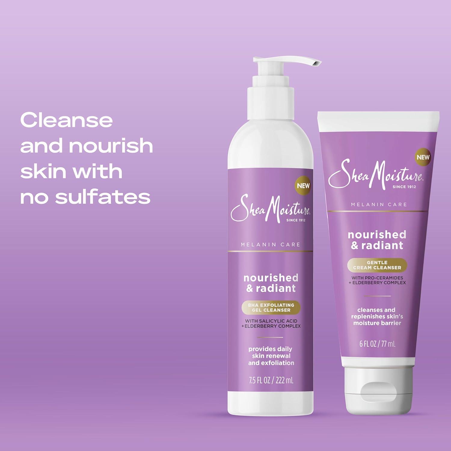 imageSheaMoisture Melanin Care Gentle Cream Cleanser Nourished ampamp Radiant for Cleansing ampamp Replenishing Skins Moisture Barrier with ProCeramides Elderberry Complex 6 oz
