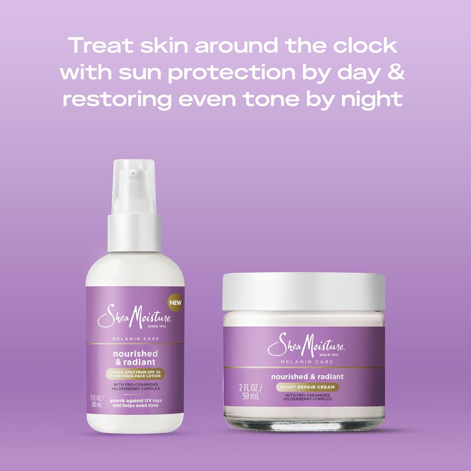 imageSheaMoisture Melanin Care Night Repair Cream Nourished ampamp Radiant for Strengthening Skins Moisture Barrier with ProCeramides Elderberry Complex 2 oz
