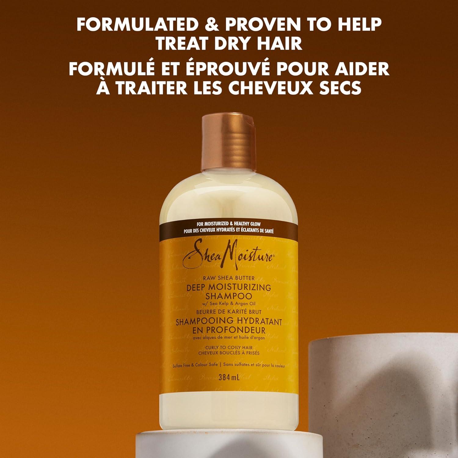 imageSheaMoisture Moisture Retention Shampoo for Dry Damaged or Transitioning Hair Raw Shea Butter Shampoo to Hydrate Hair 13 Fl Oz Pack of 213 Fl Oz Pack of 2