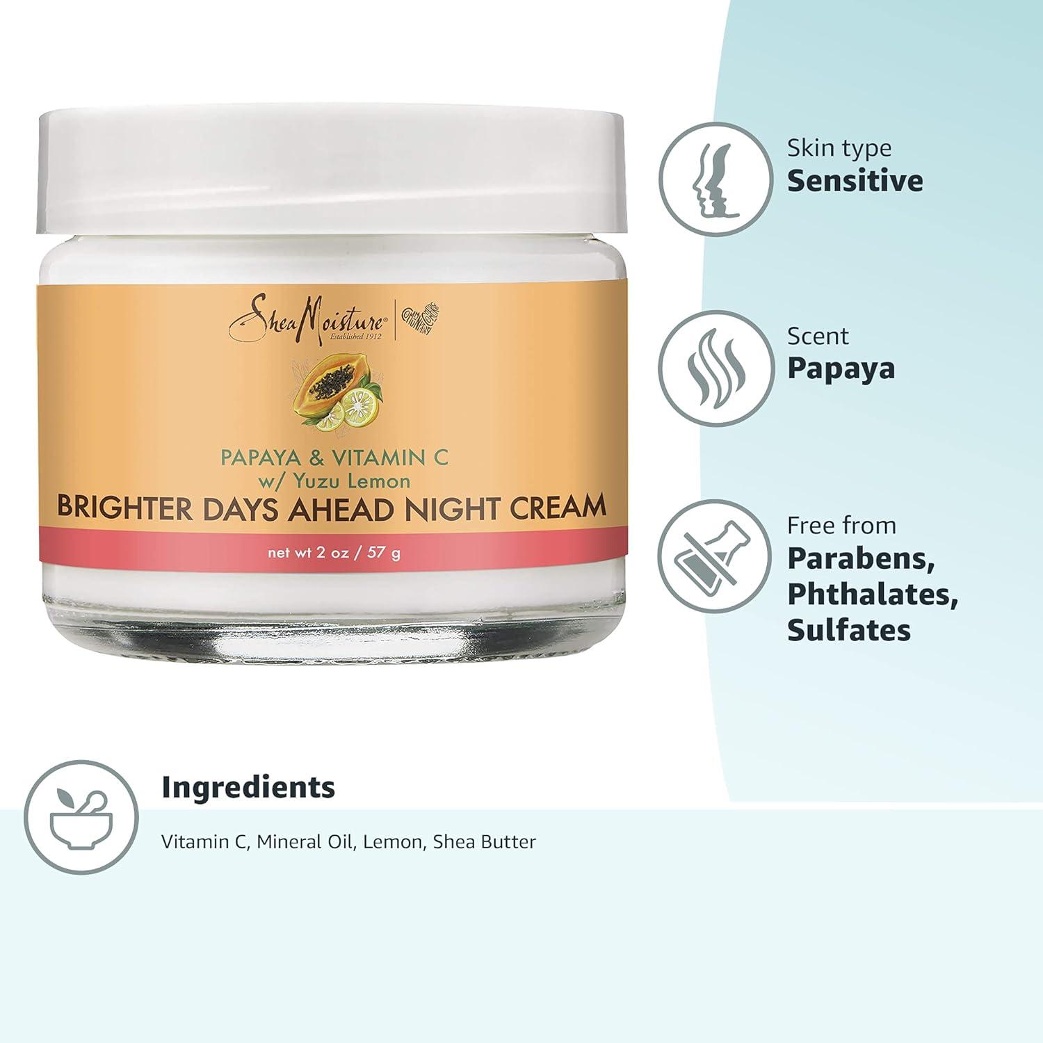 imageSheaMoisture Night Cream for Dull ampamp Uneven Skin Papaya and Vitamin C Moisturizer 2 Oz2 Ounce Pack of 1