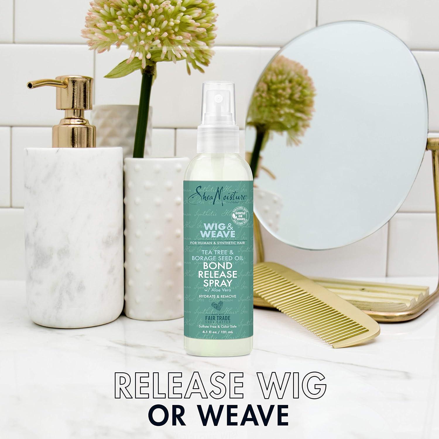 imageSheaMoisture Oil Shine Hair Spray for Wig and Weave Tea Tree and Borage Seed Oil Parabenfree Hair Shine Spray 8 FL Oz41 Fl Oz Pack of 1