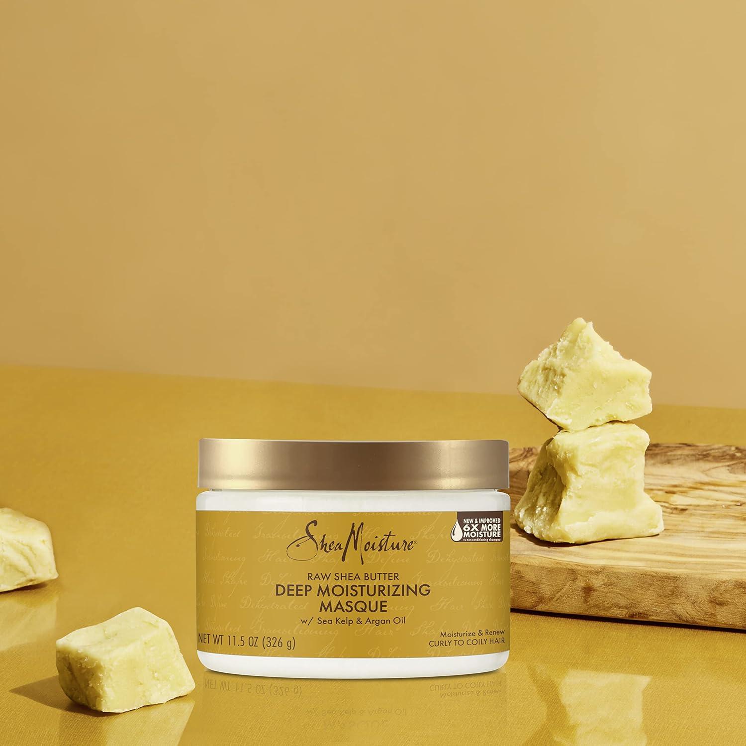 imageSheaMoisture Raw Shea Butter Deep Moisturizing Hair Masque 115 fl oz  Deep Conditioner for Curly Hair to Moisturize and Renew Sustainable Organic CrueltyFreeShea Butter