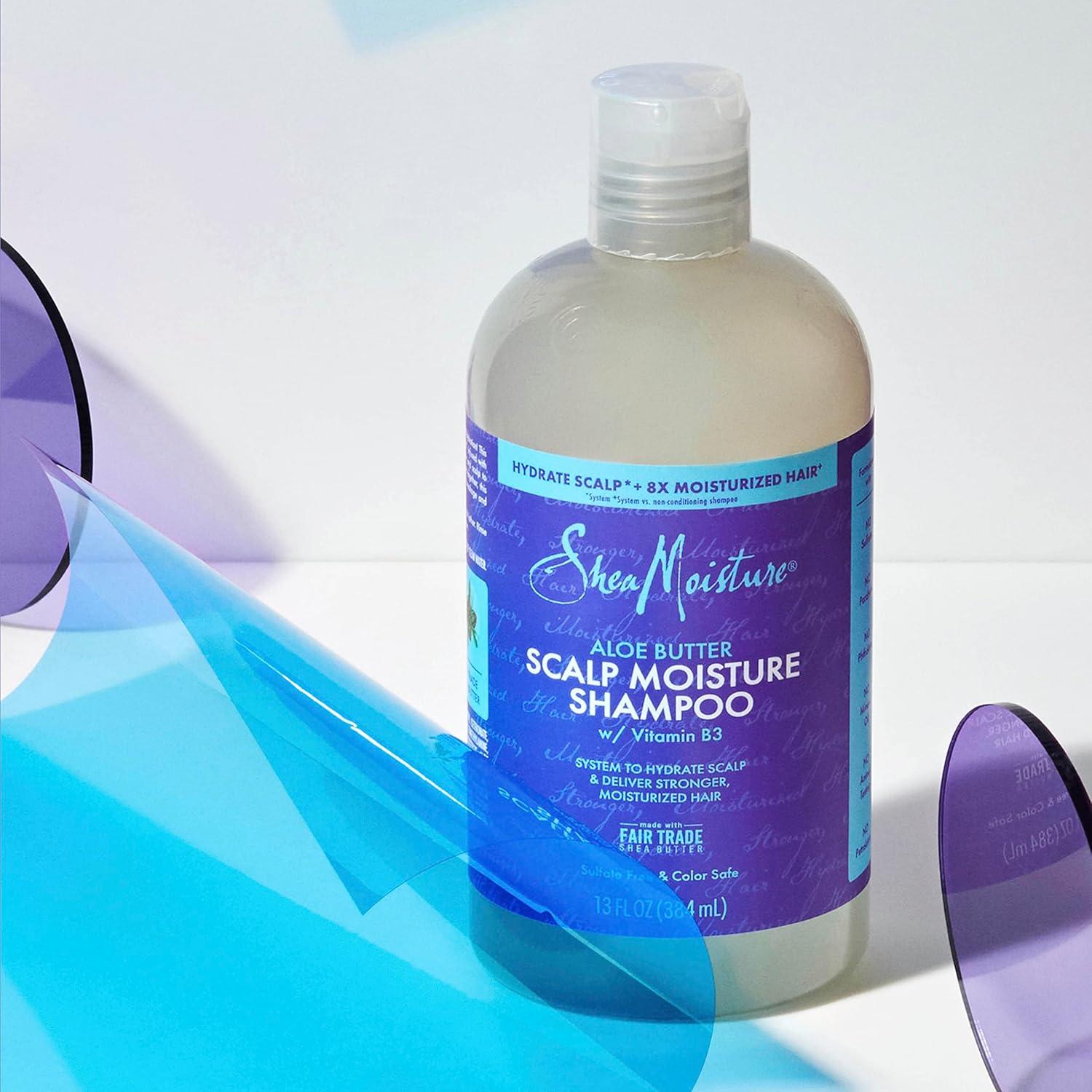 imageSheaMoisture Scalp Moisture Shampoo Aloe Butter ampamp Vitamin B3 Hair Care with a Boost of Hydration To Hydrate Scalp  Moisturized Hair 13 oz