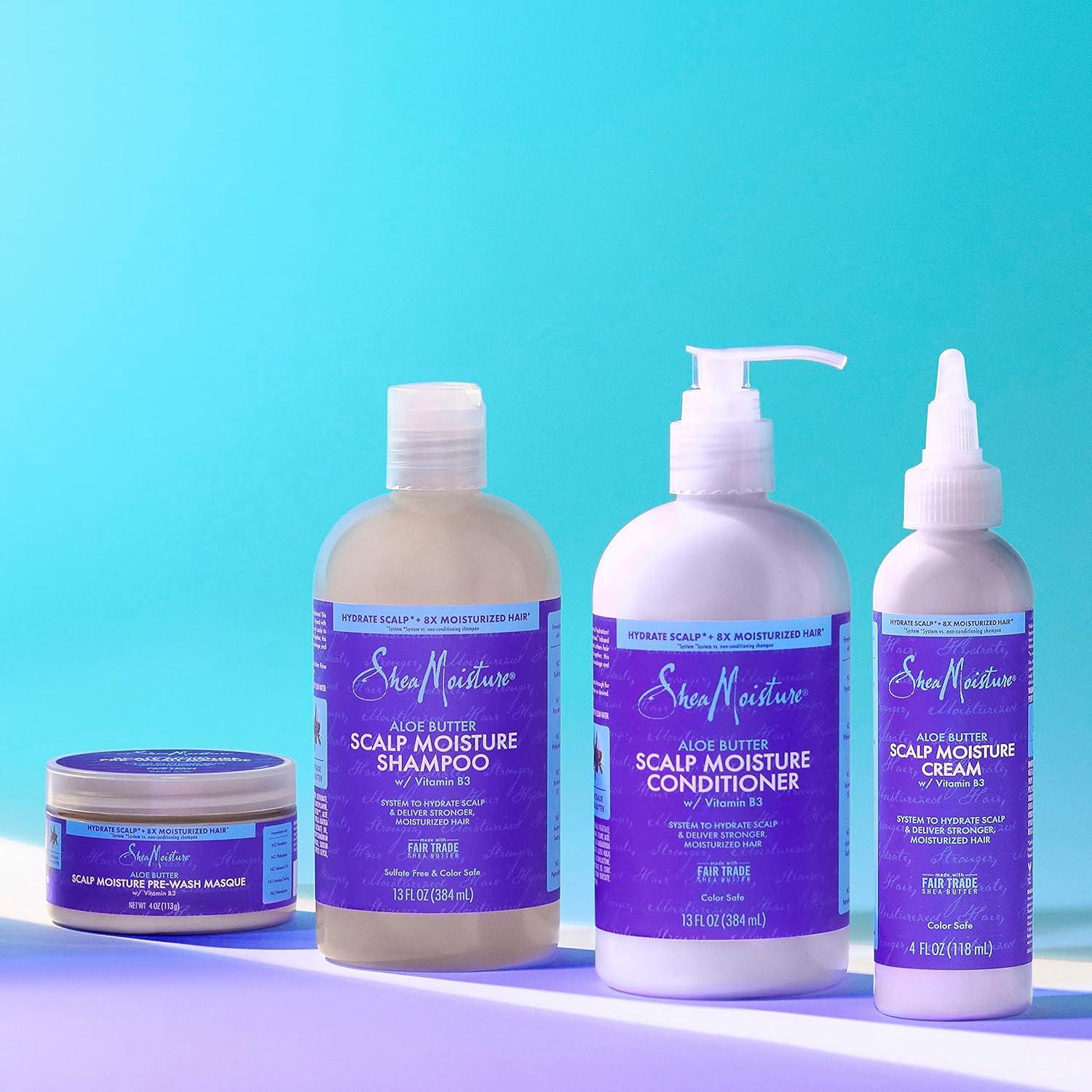 imageSheaMoisture Scalp Moisture Shampoo Aloe Butter ampamp Vitamin B3 Hair Care with a Boost of Hydration To Hydrate Scalp  Moisturized Hair 13 oz