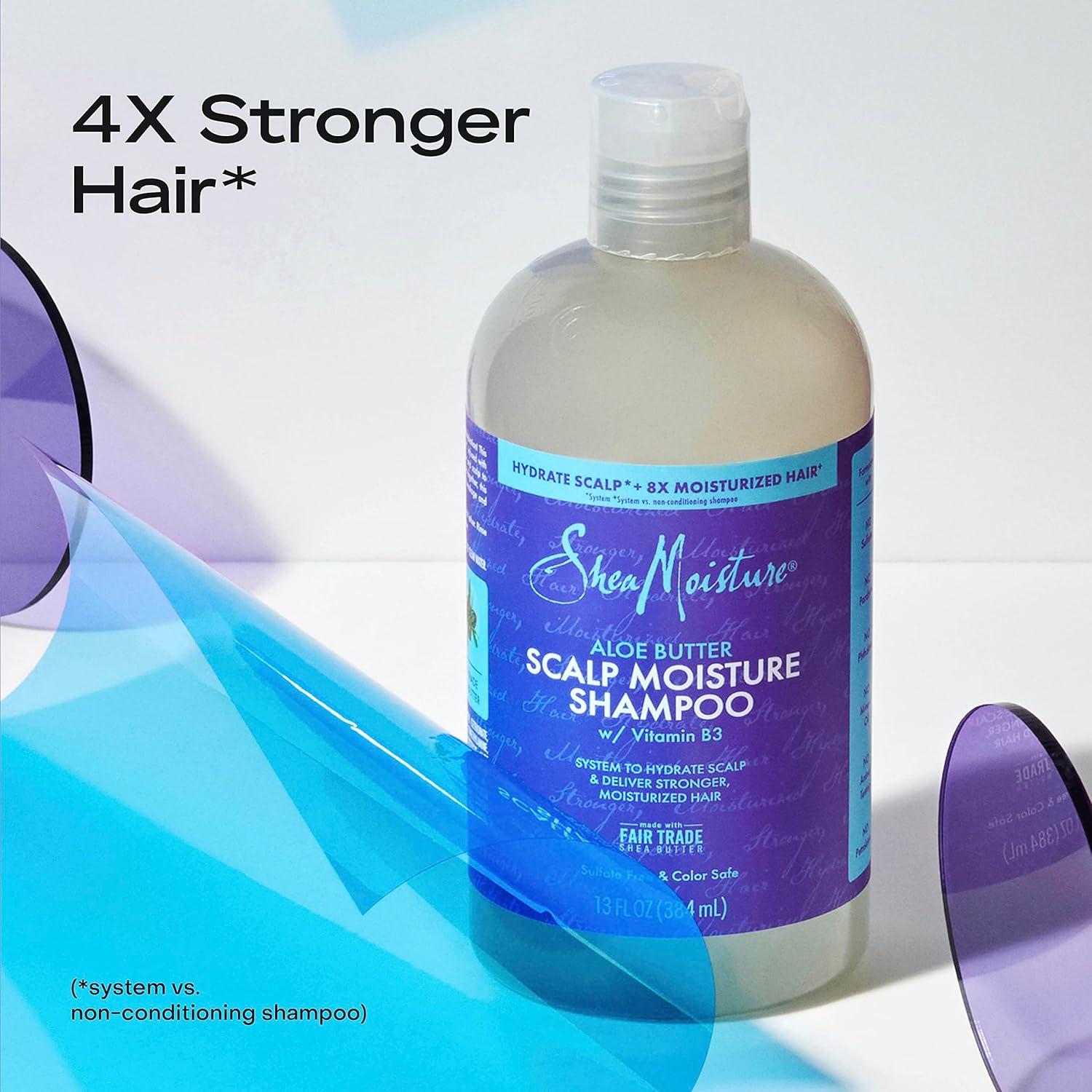 imageSheaMoisture Scalp Moisture Shampoo Aloe Butter ampamp Vitamin B3 Hair Care with a Boost of Hydration To Hydrate Scalp  Moisturized Hair 13 oz