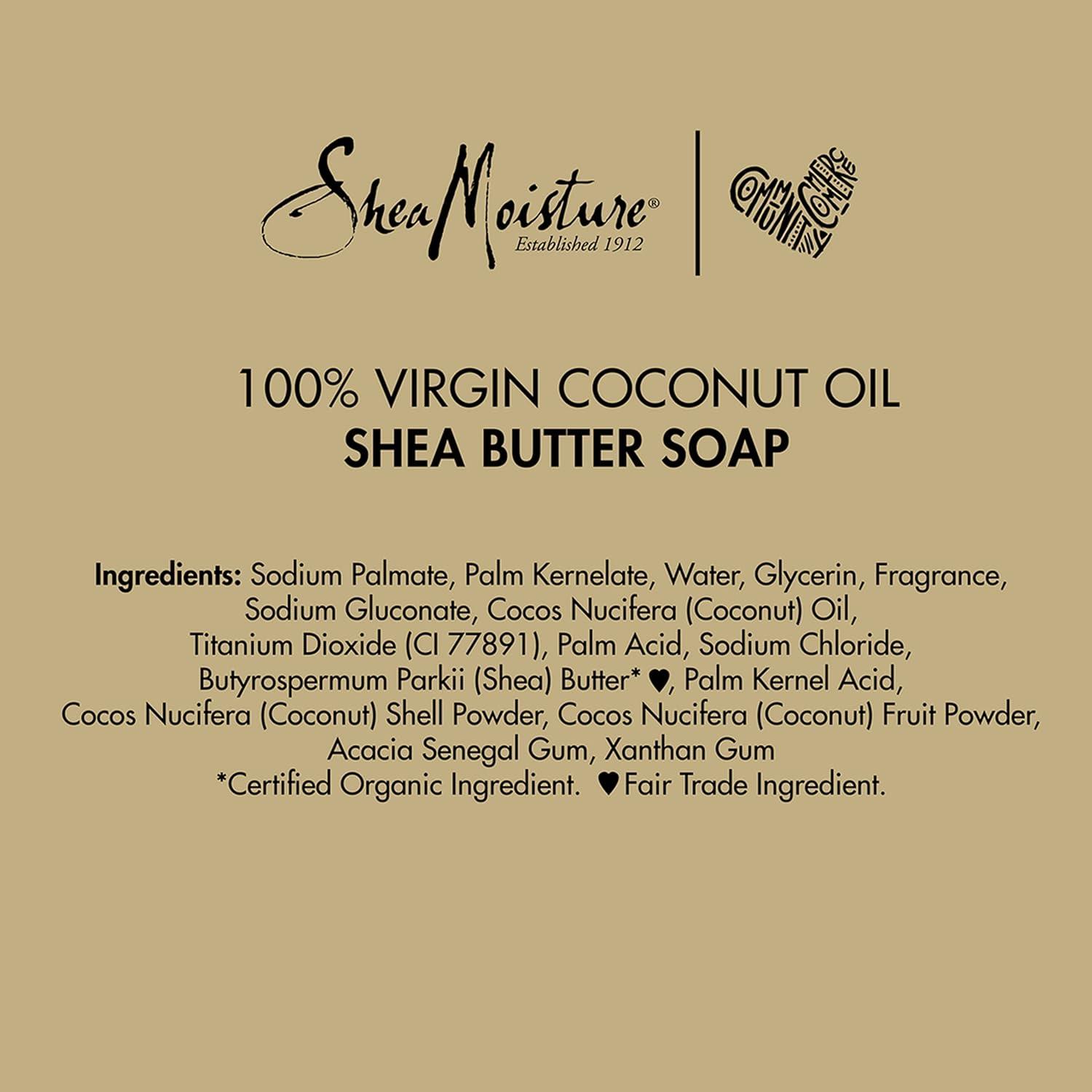 imageSheaMoisture Shea Butter Soap for All Skin Types 100 percent Virgin Coconut Oil Cruelty Free Skin Care 8 oz 4 Count8 Ounce Pack of 4