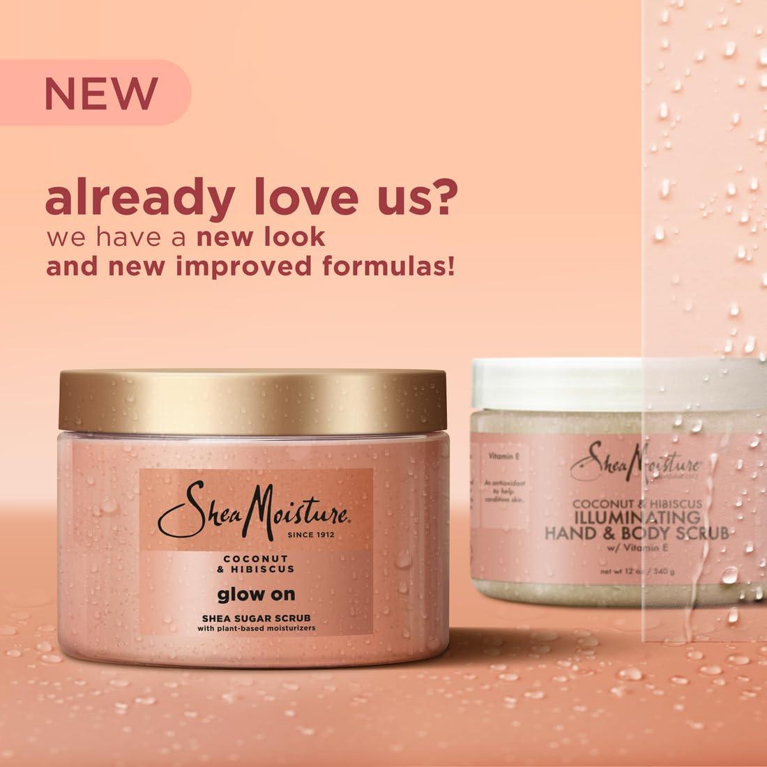 imageSheaMoisture Shea Sugar Body Scrub For Glowing Radiance Coconut Hibiscus Glowing Radiance Body Scrub With 24h Shea Moisture Nutrients 12 oz