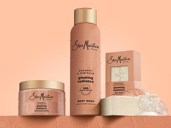 imageSheaMoisture Shea Sugar Body Scrub For Glowing Radiance Coconut Hibiscus Glowing Radiance Body Scrub With 24h Shea Moisture Nutrients 12 oz