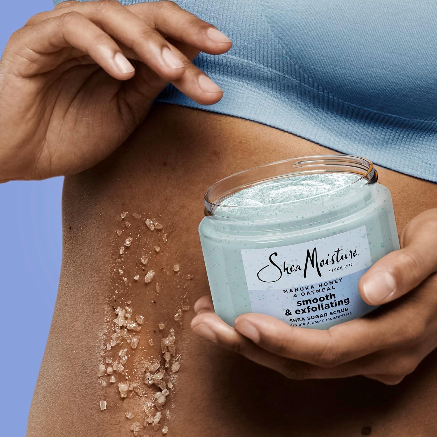 imageSheaMoisture Shea Sugar Body Scrub Manuka Honey Oatmeal for smooth ampamp exfoliating Smooth and Exfoliating Body scrub with 24h shea moisture nutrients 12 oz
