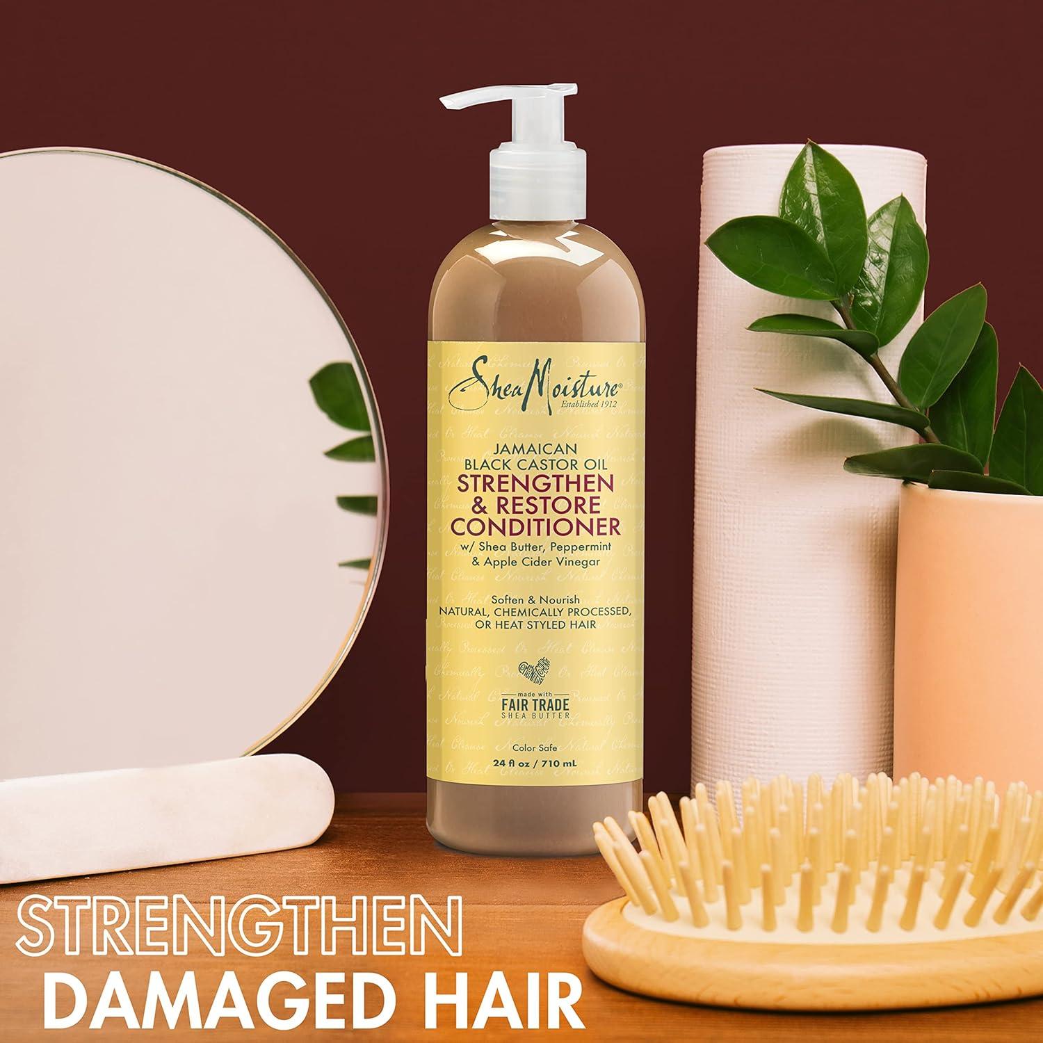 imageSheaMoisture Strengthen Conditioner Jamaican Black Castor Oil for Damaged Hair Cleanse 24 oz24 Fl Oz Pack of 1
